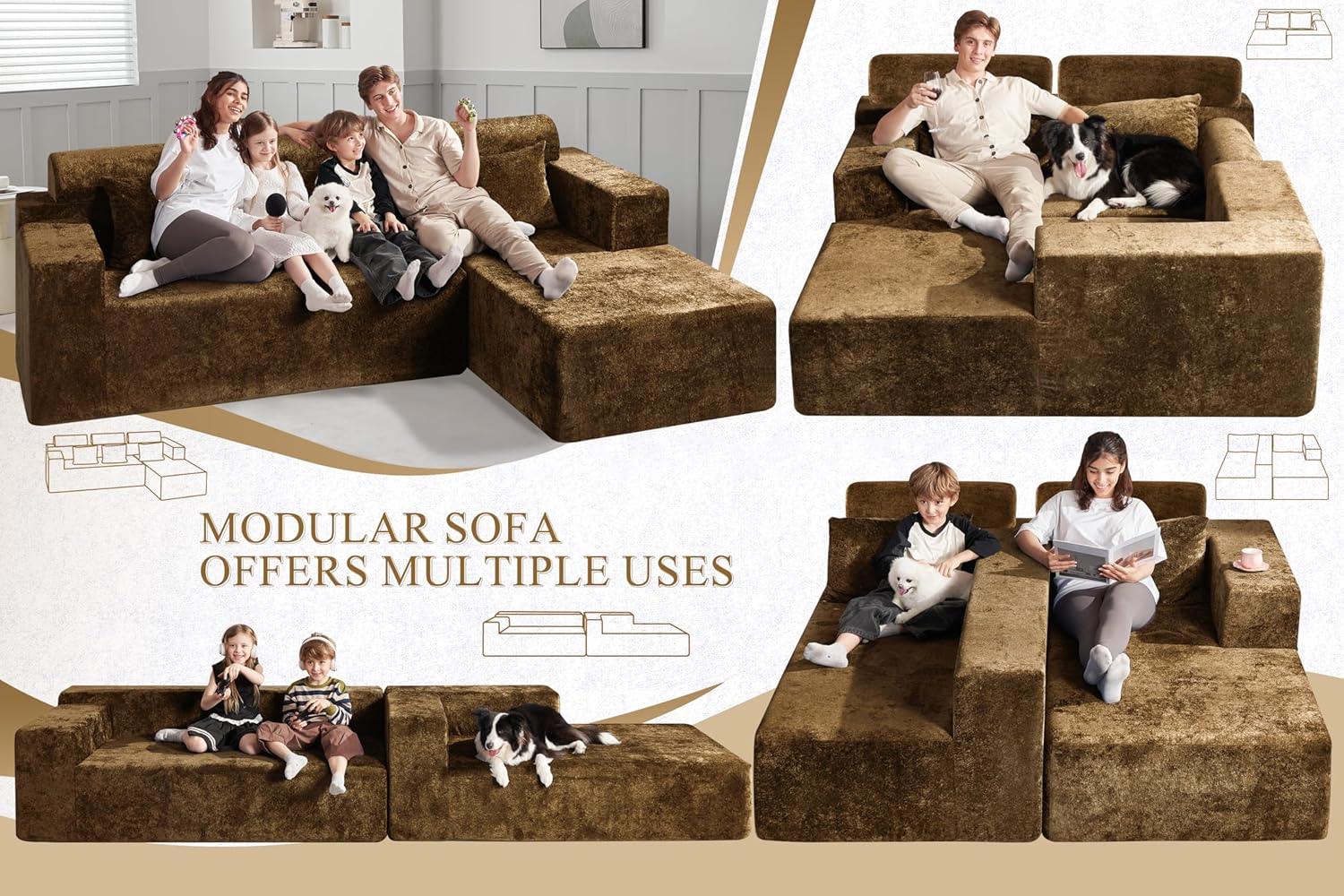 HABUTWAY®L-Shape Modular Sectional Sofa Couch