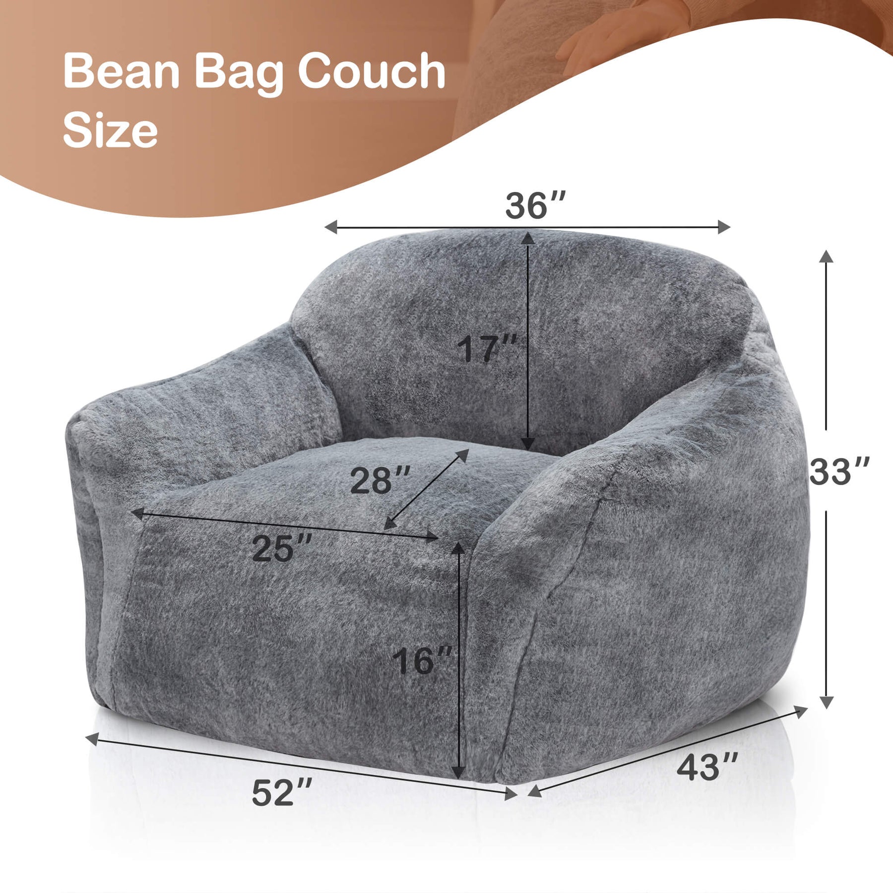 HABUTWAY® Giant Lazy Bean Bag Chair
