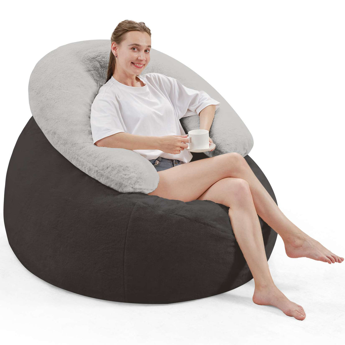 HABUTWAY® Bean Bag Chair with U-Shaped Pillow