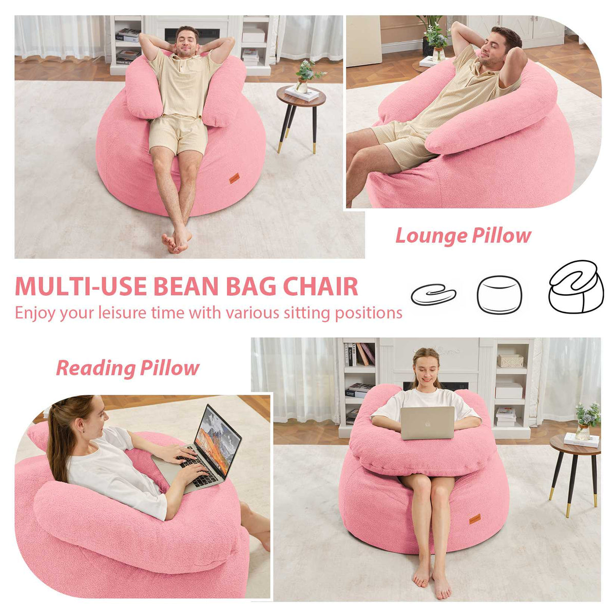 HABUTWAY® Bean Bag Chair with U-Shaped Pillow