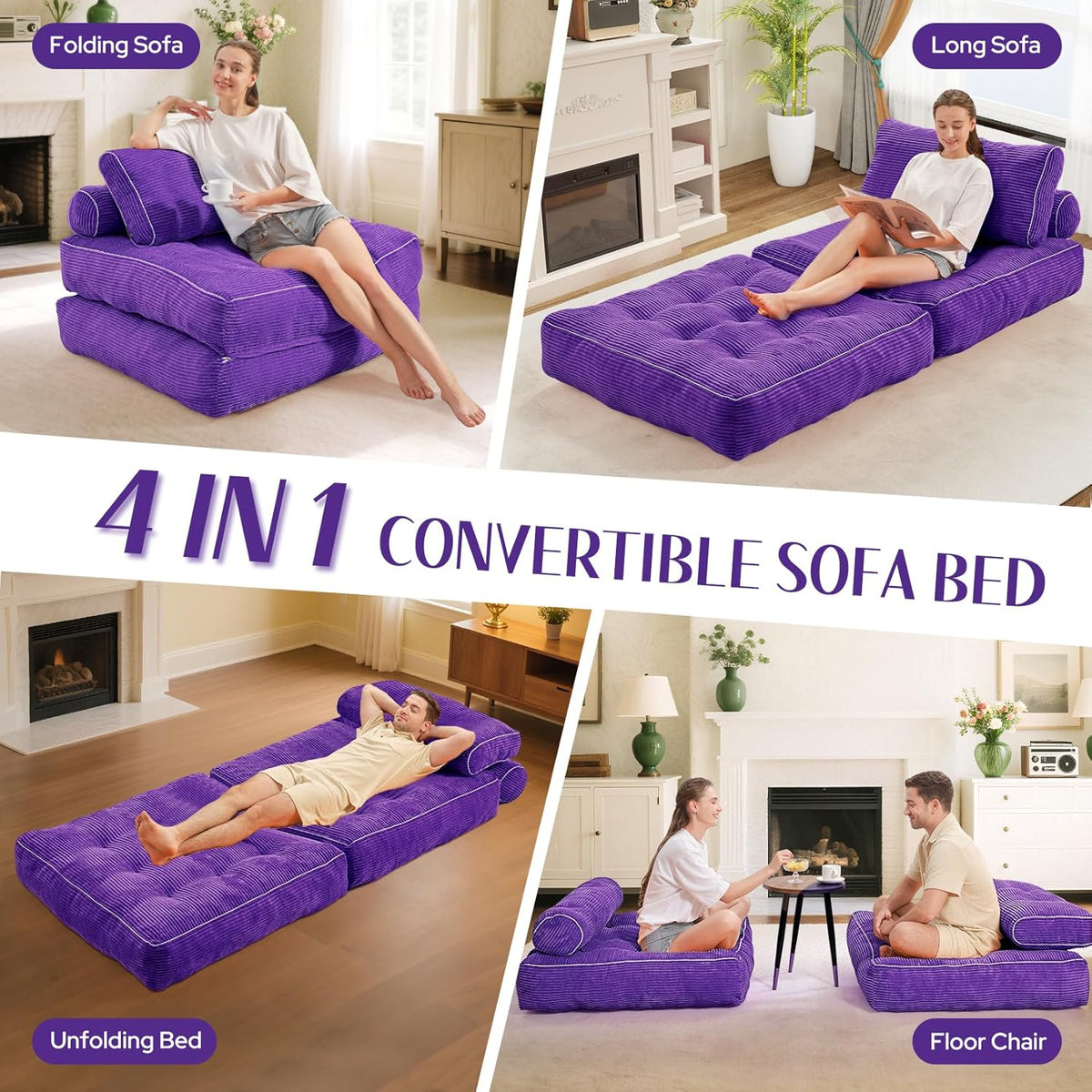 HABUTWAY® Convertible Sofa Bed with Pillow