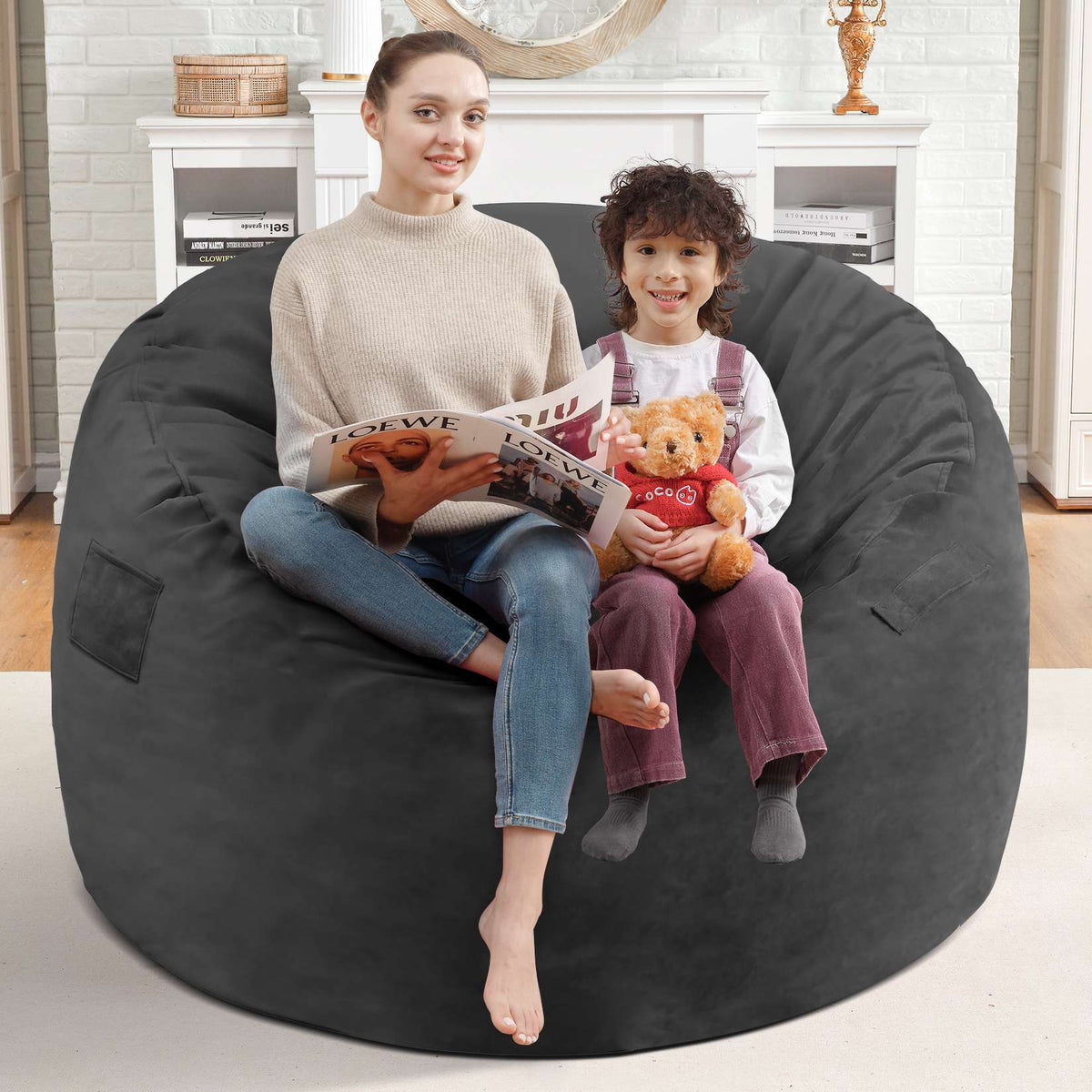 HABUTWAY® Dutch Velvet Bean Bag Chair New