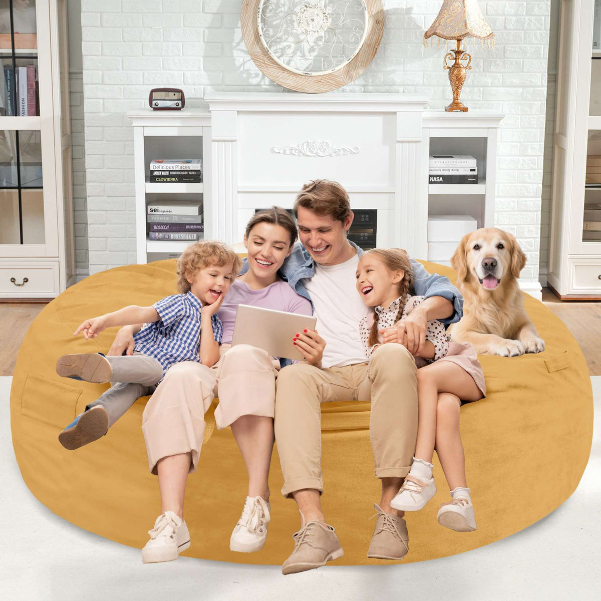 HABUTWAY® 7FT Dutch Velvet Bean Bag Chair