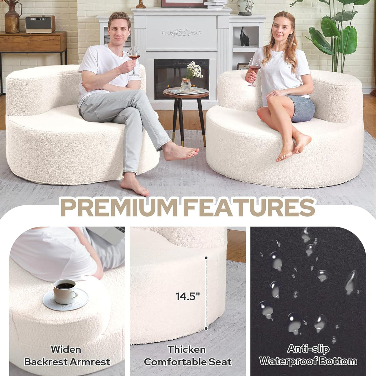 HABUTWAY® Round Bean Bag Chair