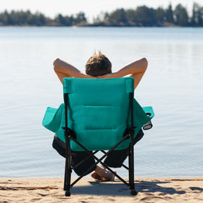HABUTWAY Oversized Rocking Camping Chair for Adults 400lbs, Heavy Duty Outdoor Rocker with Cup Holder & Headrest, Foldable Portable