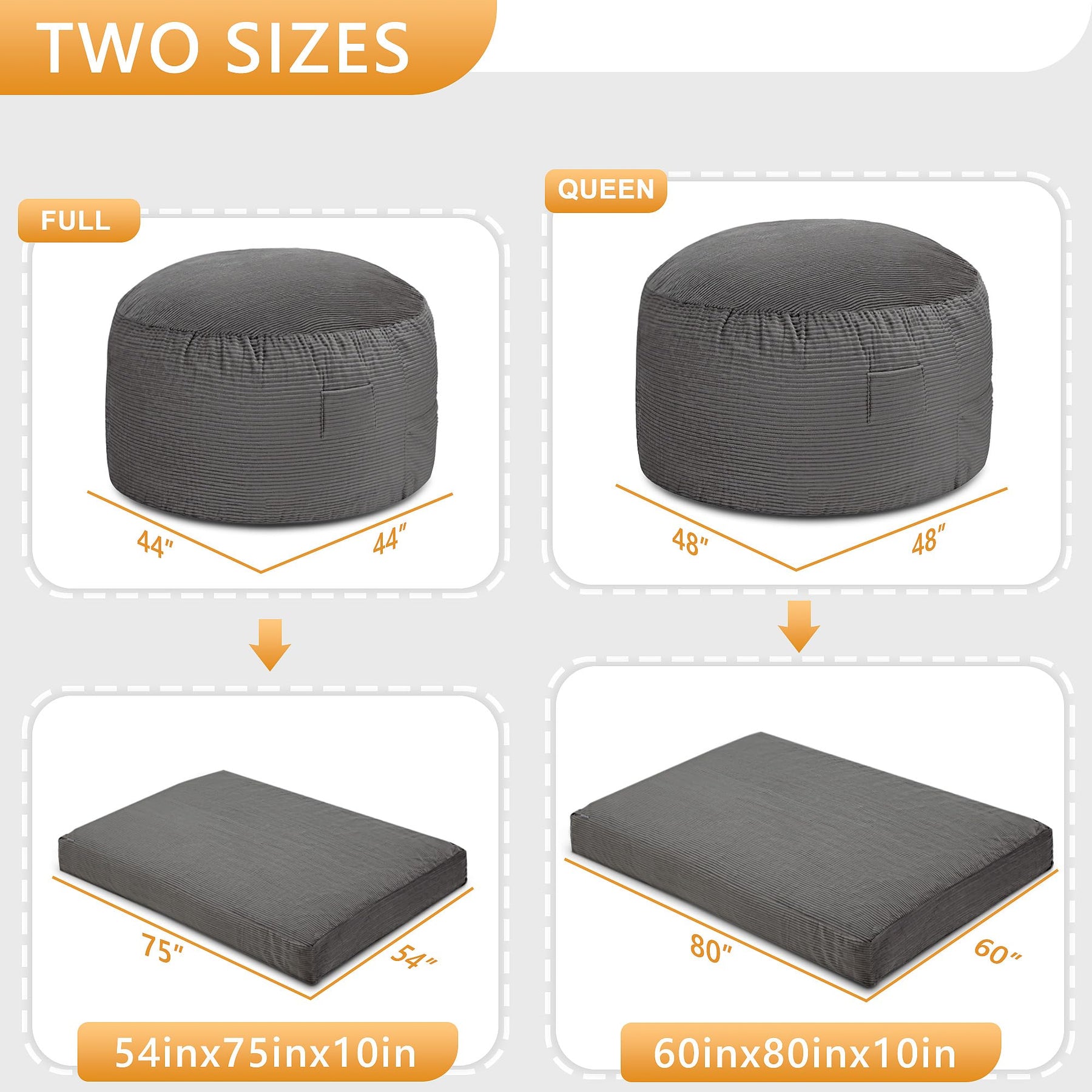 HABUTWAY® Convertible Bean Bag Chair