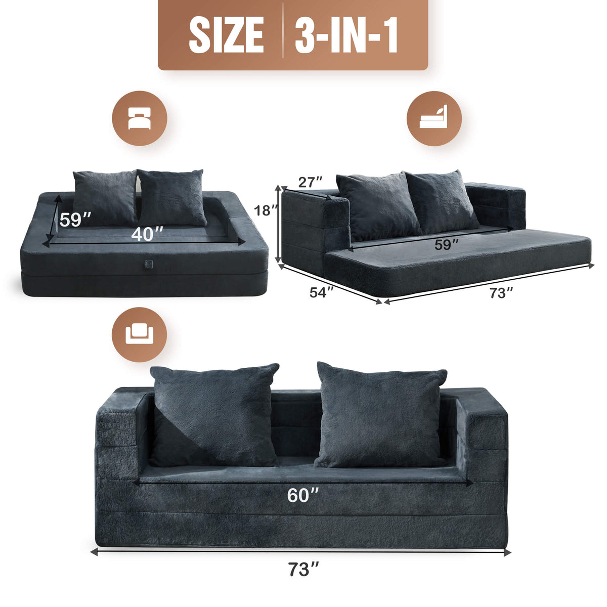 HABUTWAY® Folding Bean Bag Chair
