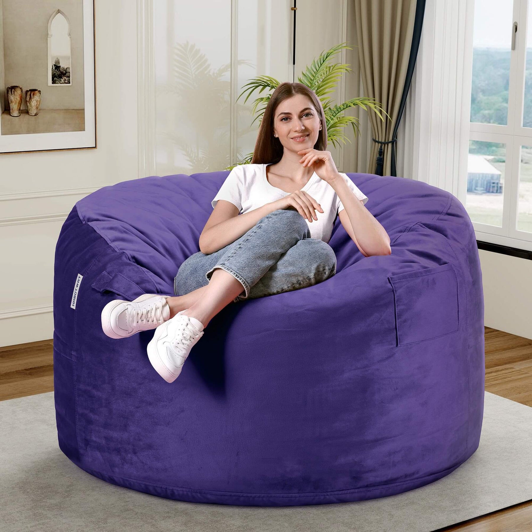 HABUTWAY® Dutch Velvet Bean Bag Chair