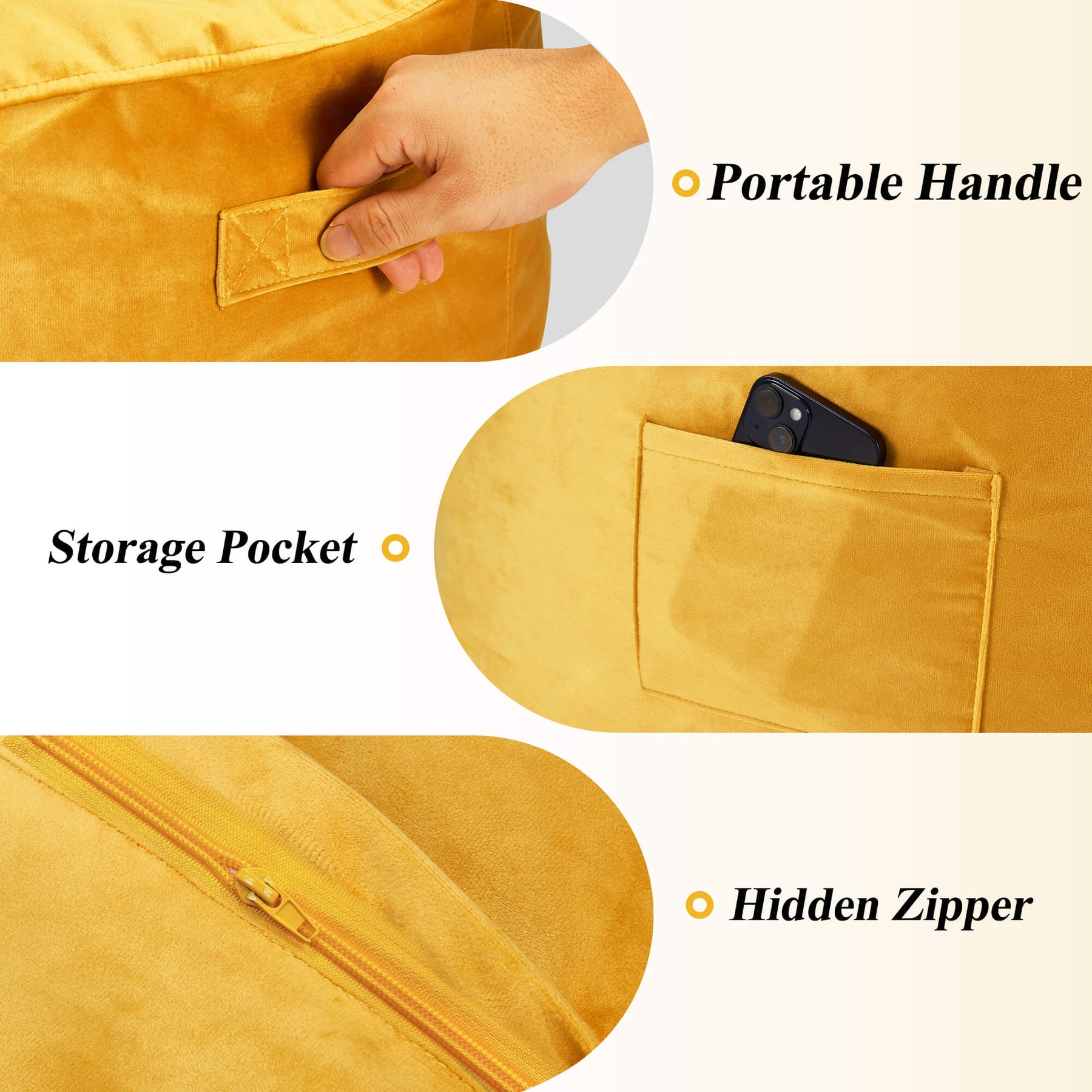 HABUTWAY® Dutch Velvet Bean Bag Chair