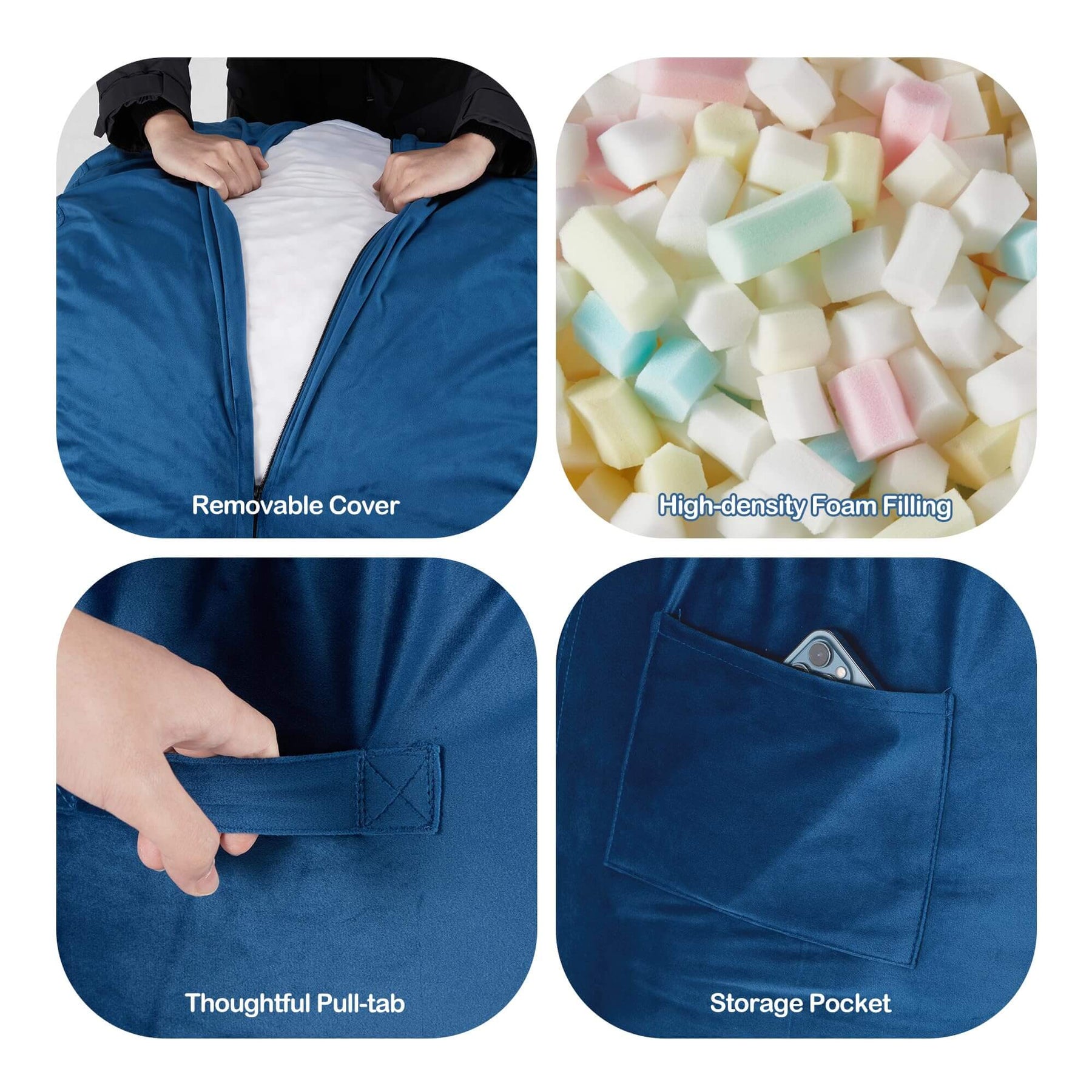 HABUTWAY® Dutch Velvet Bean Bag Chair