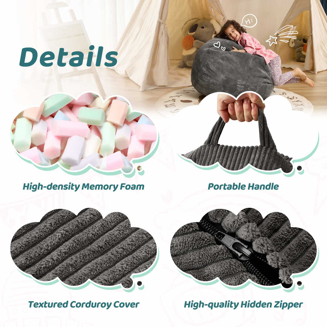HABUTWAY® Teardrop Bean Bag Chair Children
