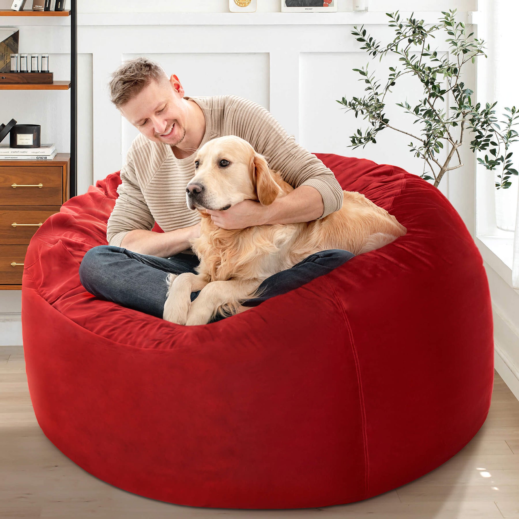 HABUTWAY® Dutch Velvet Bean Bag Chair
