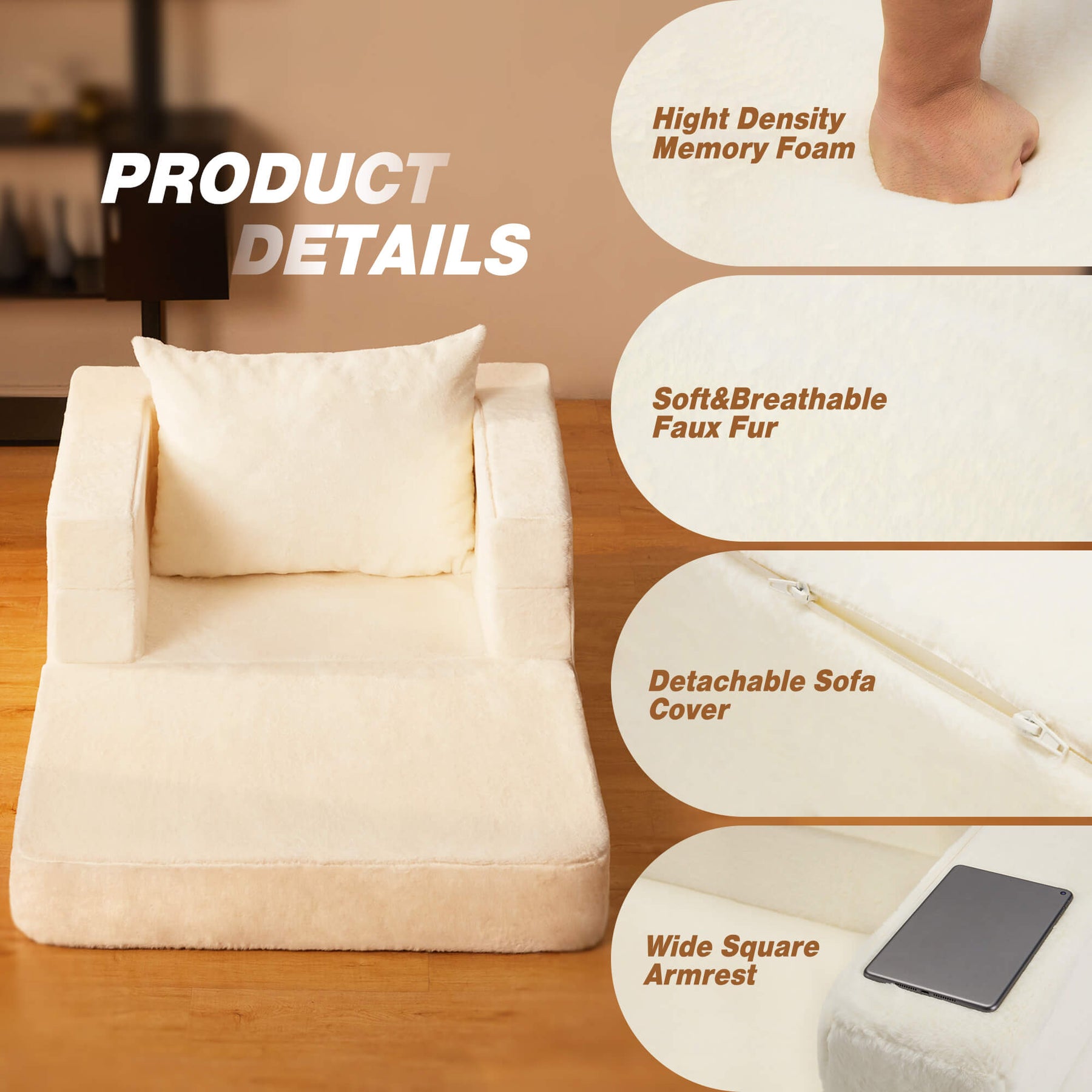 HABUTWAY® Folding Bean Bag Chair