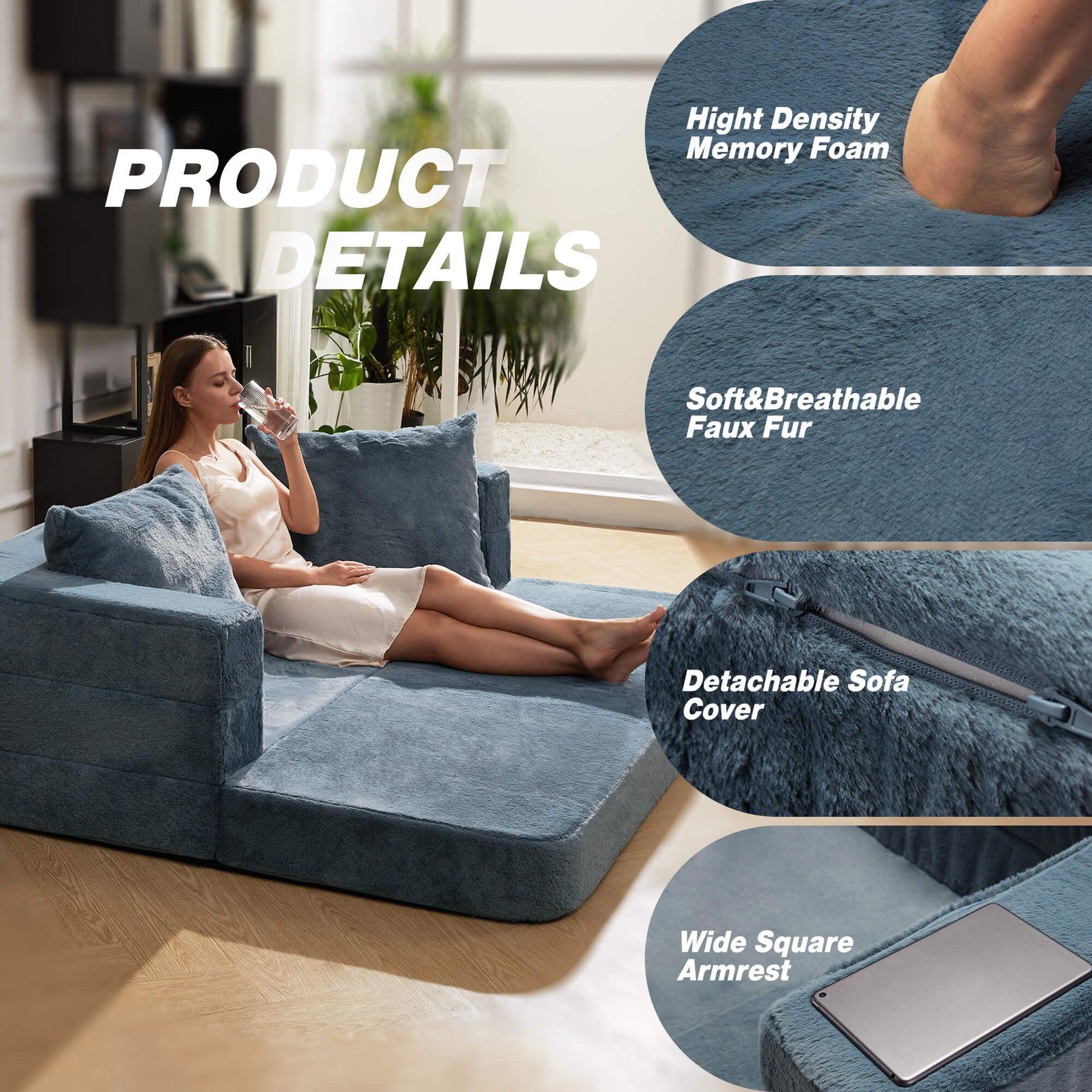 HABUTWAY® Folding Bean Bag Chair
