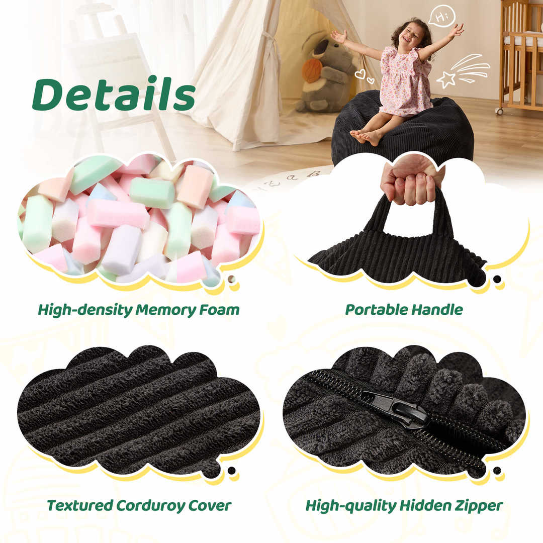 HABUTWAY® Teardrop Bean Bag Chair Children