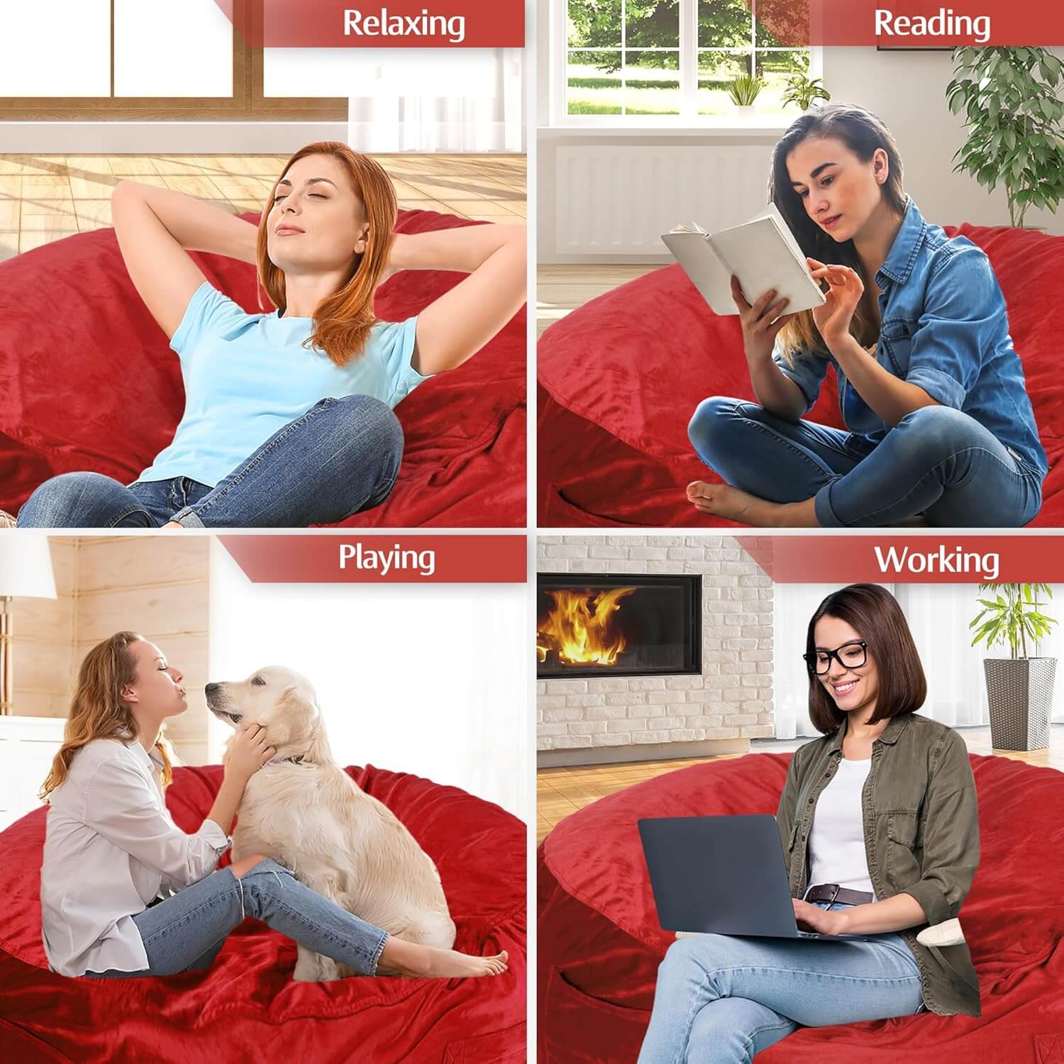 HABUTWAY® Dutch Velvet Bean Bag Chair
