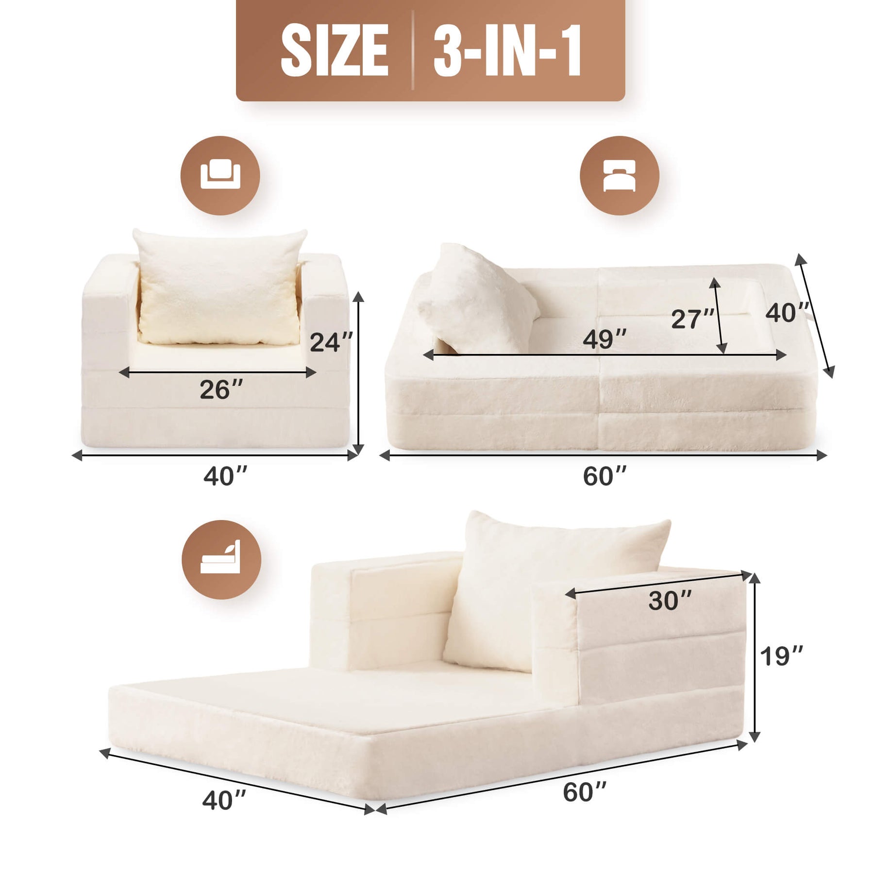 HABUTWAY® Folding Bean Bag Chair