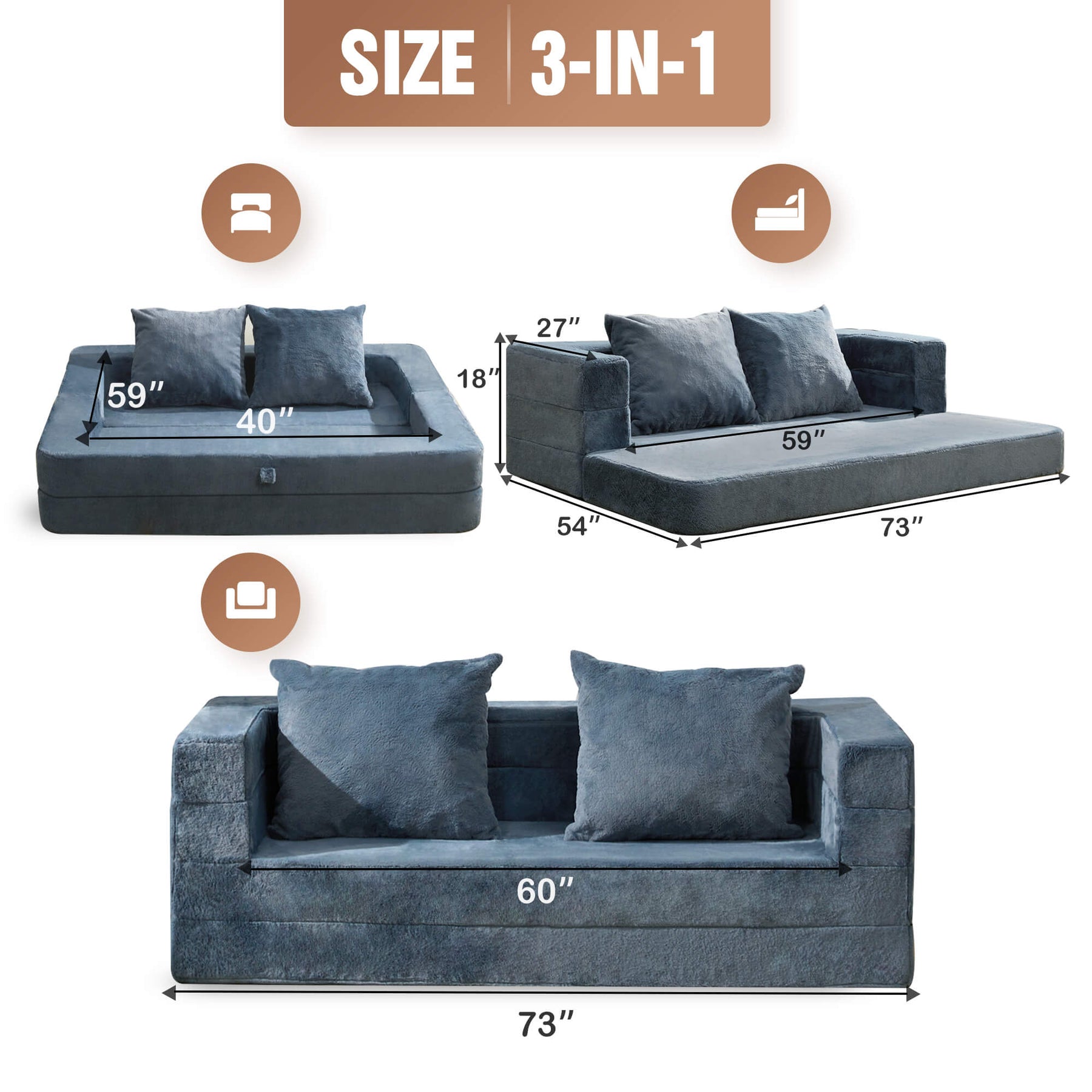 HABUTWAY® Folding Bean Bag Chair