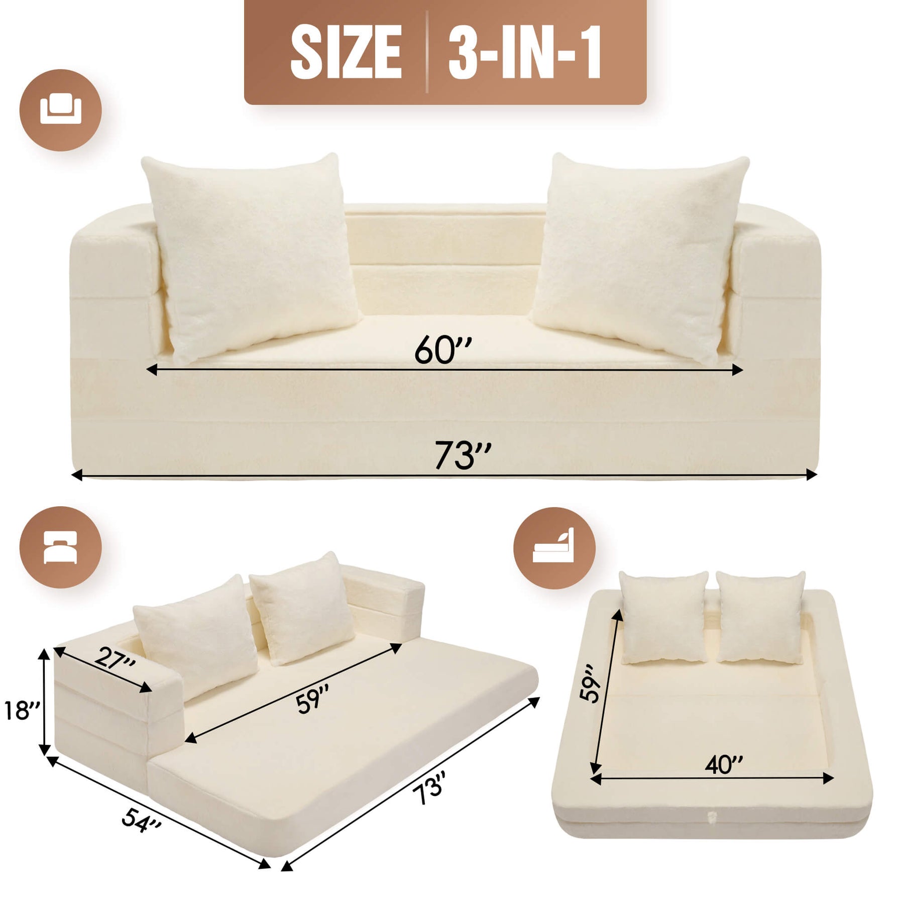 HABUTWAY® Folding Bean Bag Chair