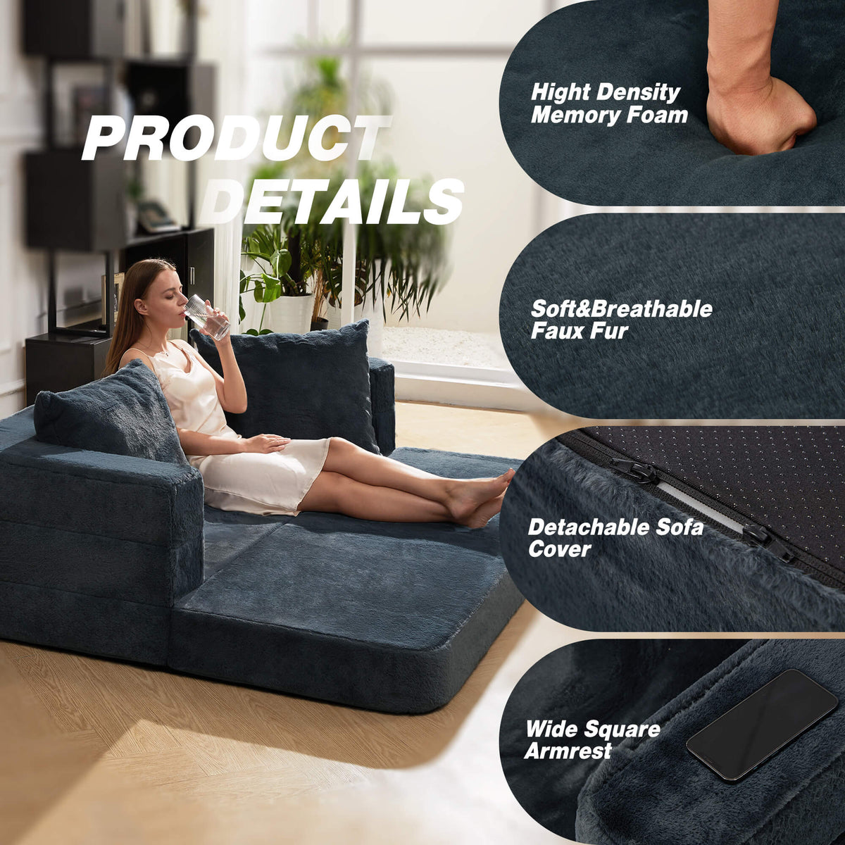 HABUTWAY® Folding Bean Bag Chair