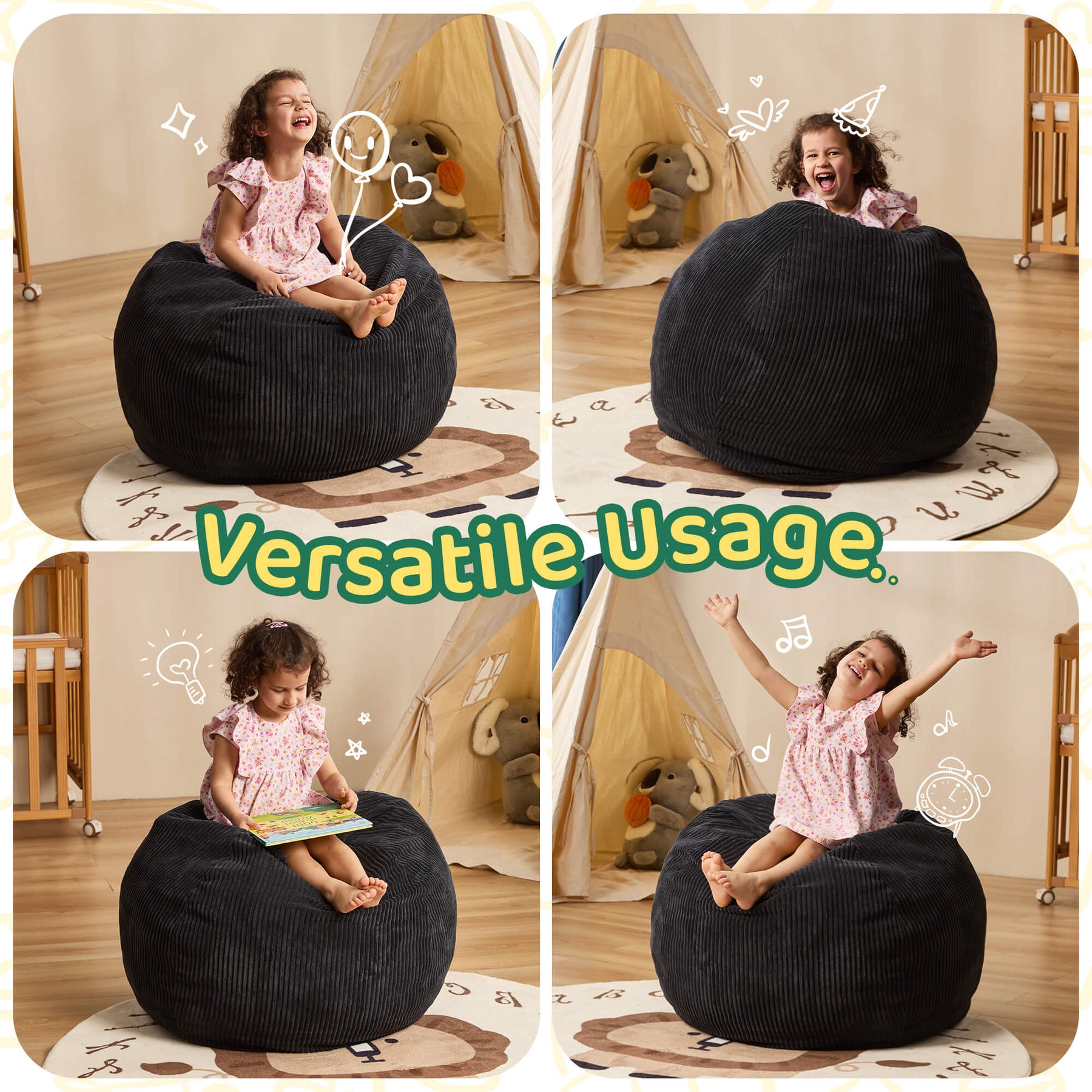 HABUTWAY® Teardrop Bean Bag Chair Children