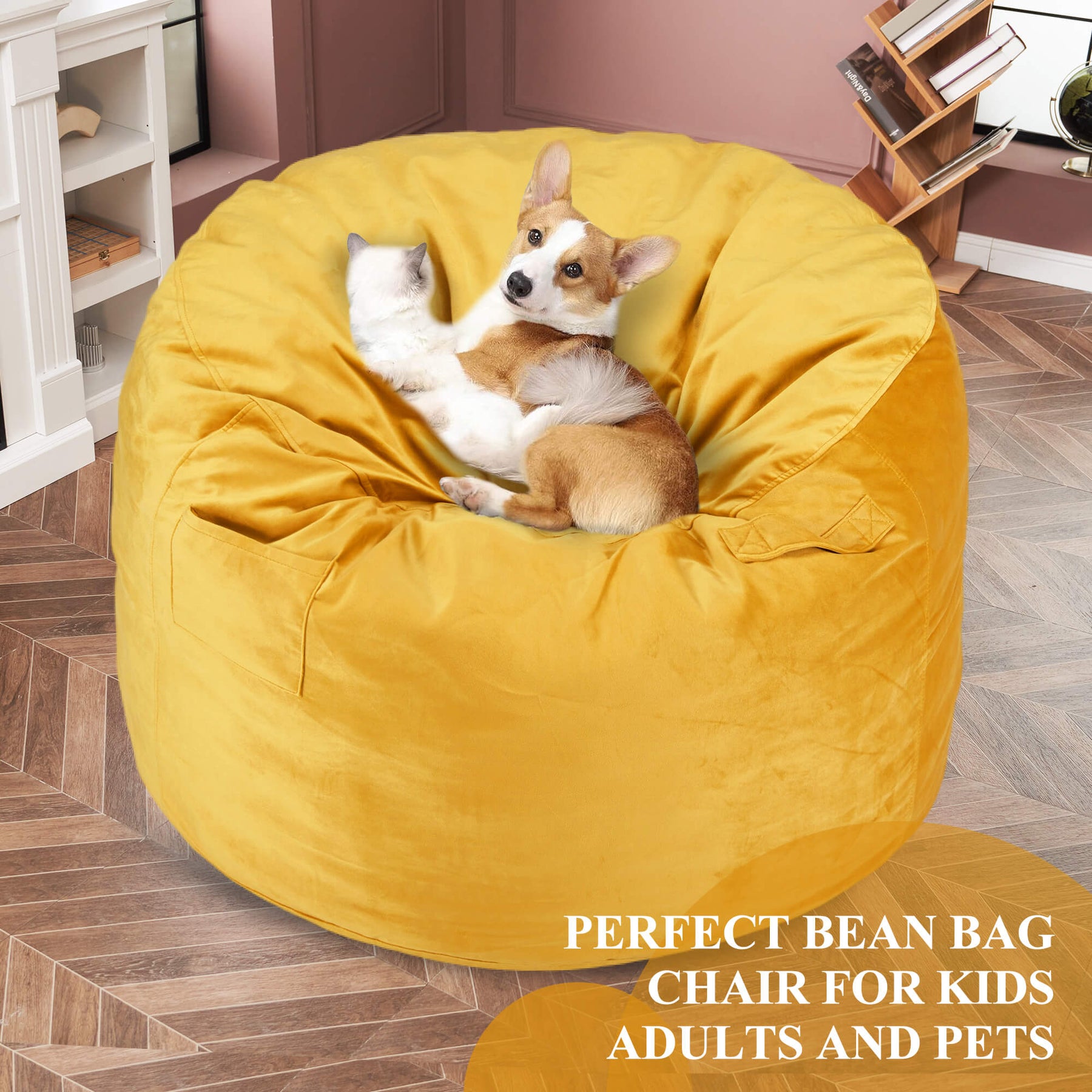 HABUTWAY® Dutch Velvet Bean Bag Chair