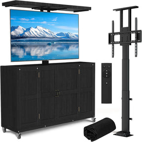HABUTWAY® Hidden Motorized TV Lift Cabinet Solid Wood TV Cabinet for 32–65” TVs