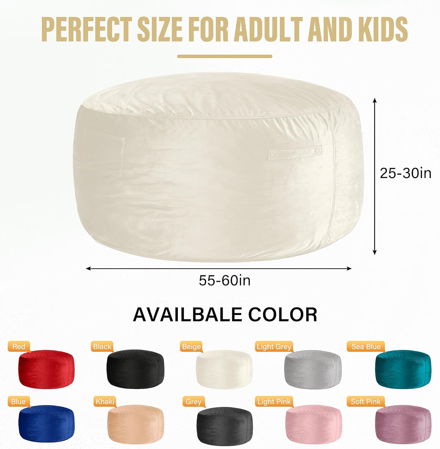 HABUTWAY® Dutch Velvet Bean Bag Chair