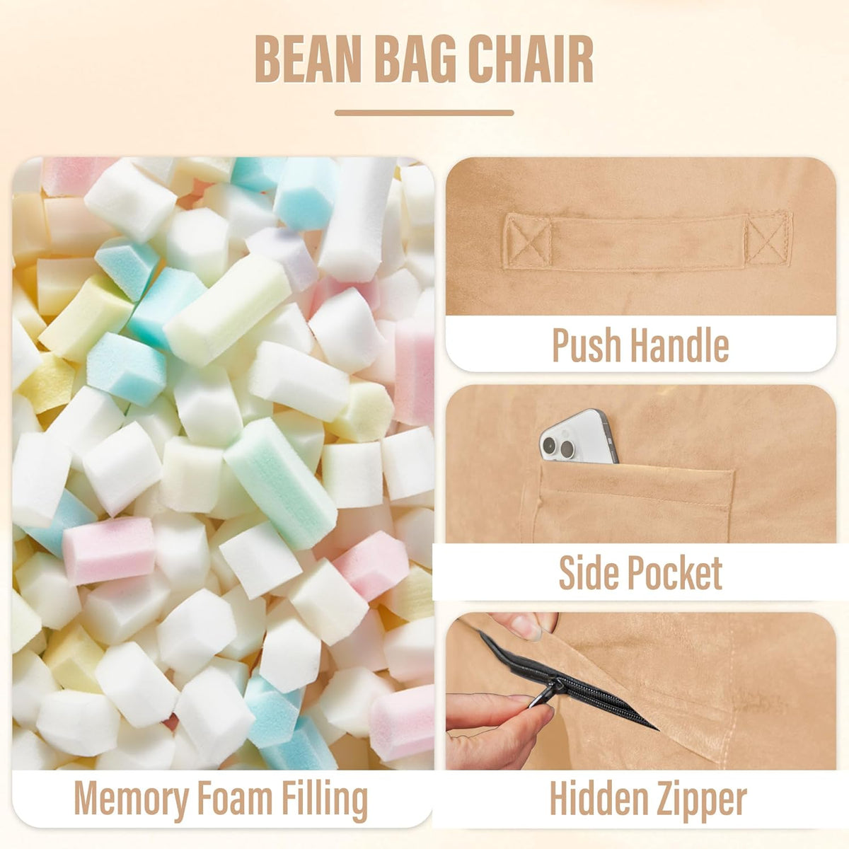 HABUTWAY® Dutch Velvet Bean Bag Chair