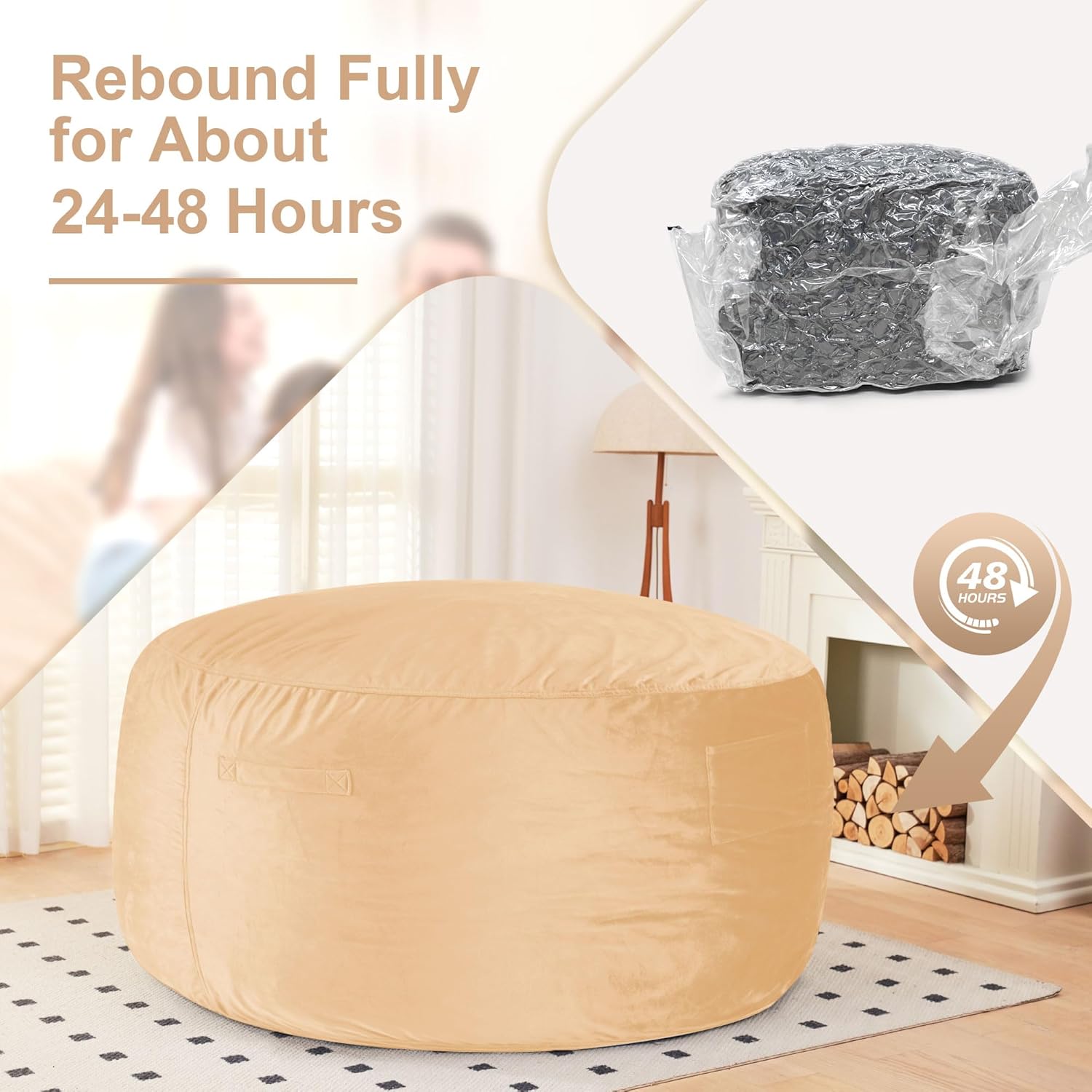 HABUTWAY® Dutch Velvet Bean Bag Chair