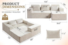 HABUTWAY®L-Shape Modular Sectional Sofa Couch