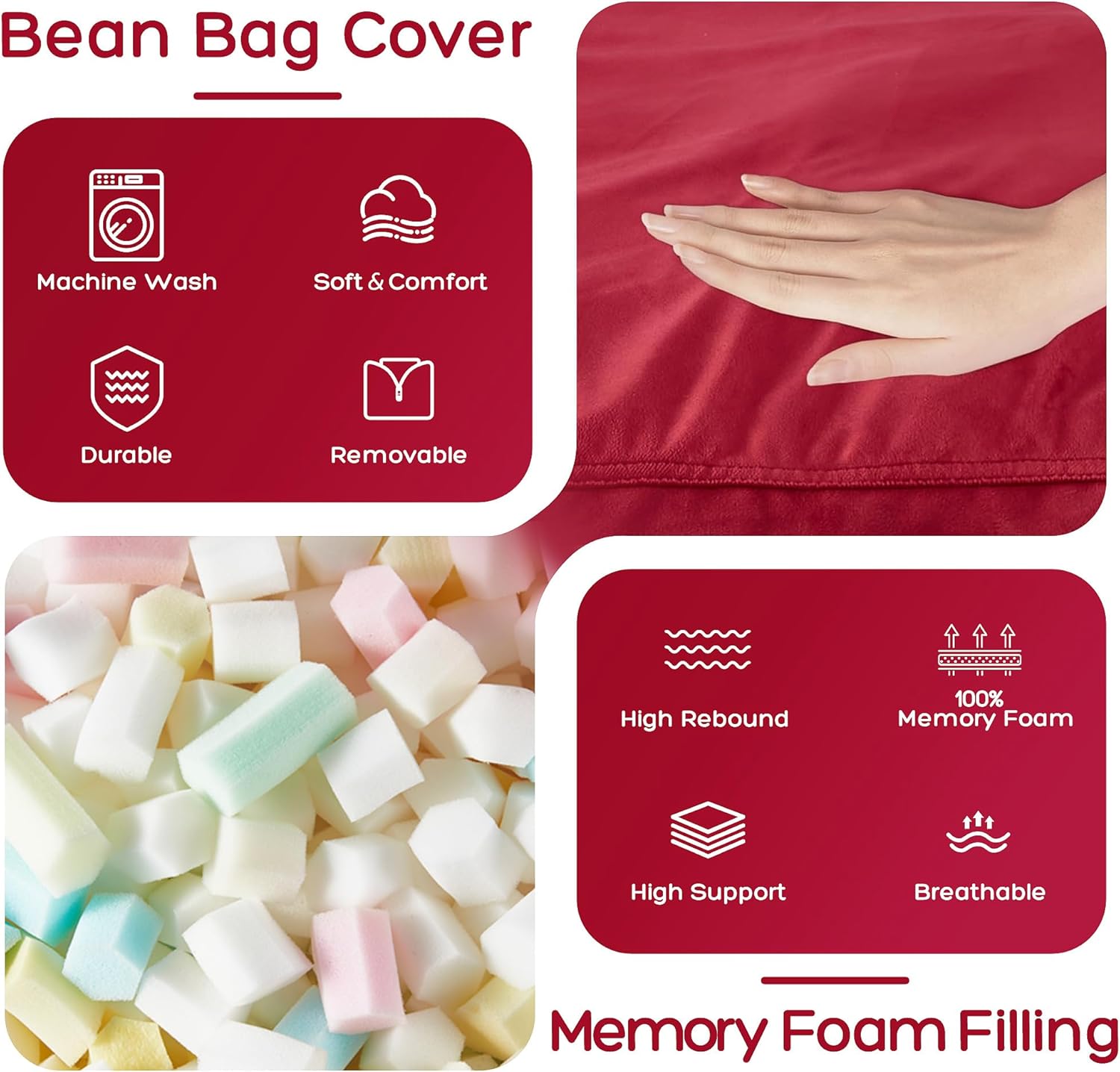 HABUTWAY® Dutch Velvet Bean Bag Chair