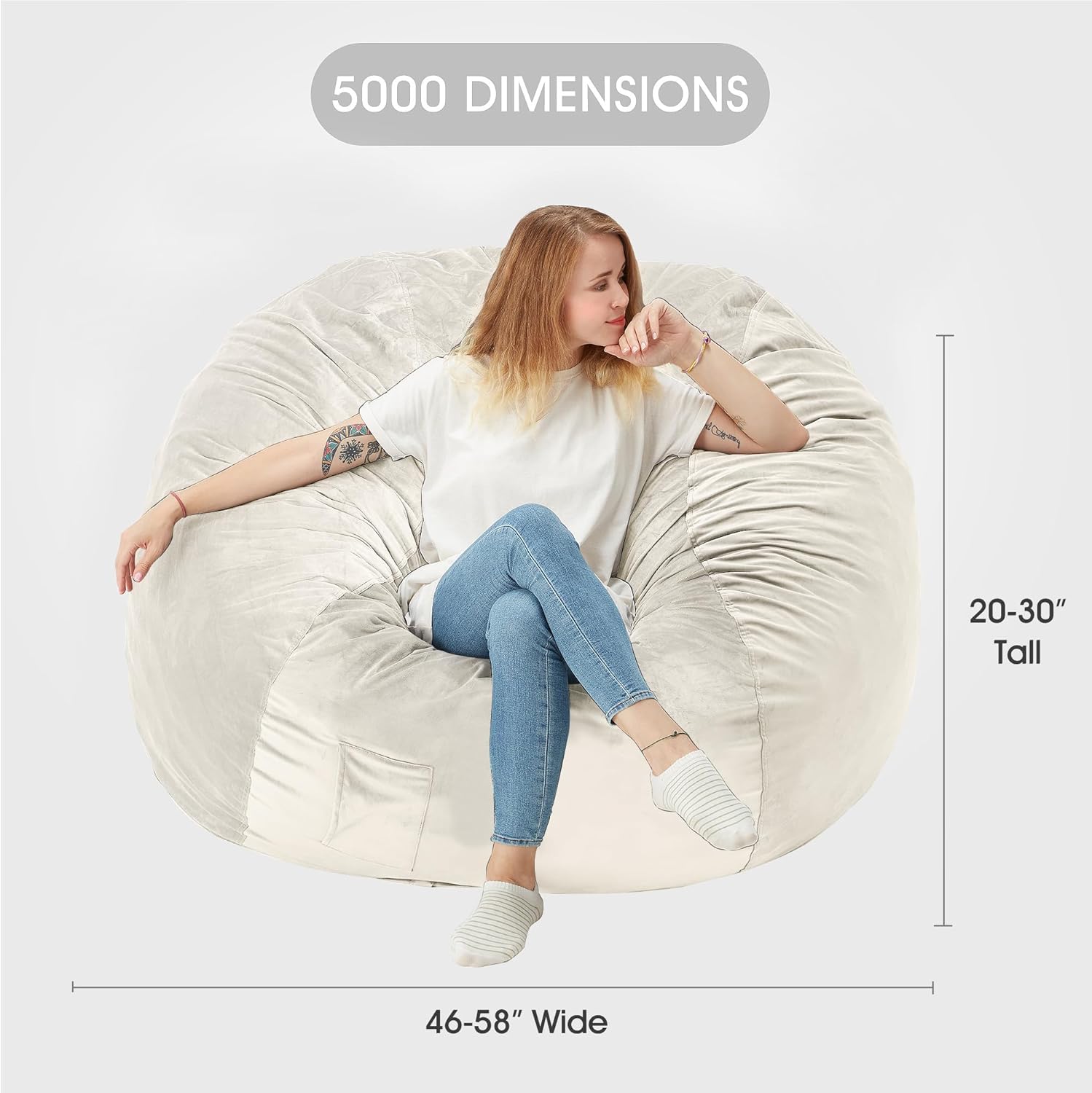 HABUTWAY® Dutch Velvet Bean Bag Chair