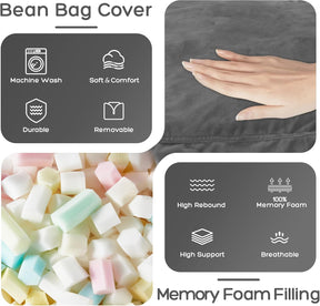 HABUTWAY® Dutch Velvet Bean Bag Chair