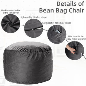 HABUTWAY® Dutch Velvet Bean Bag Chair