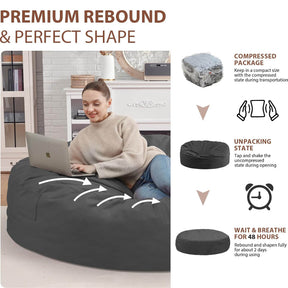 HABUTWAY® Dutch Velvet Bean Bag Chair New
