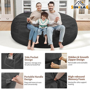 HABUTWAY® Dutch Velvet Bean Bag Chair New