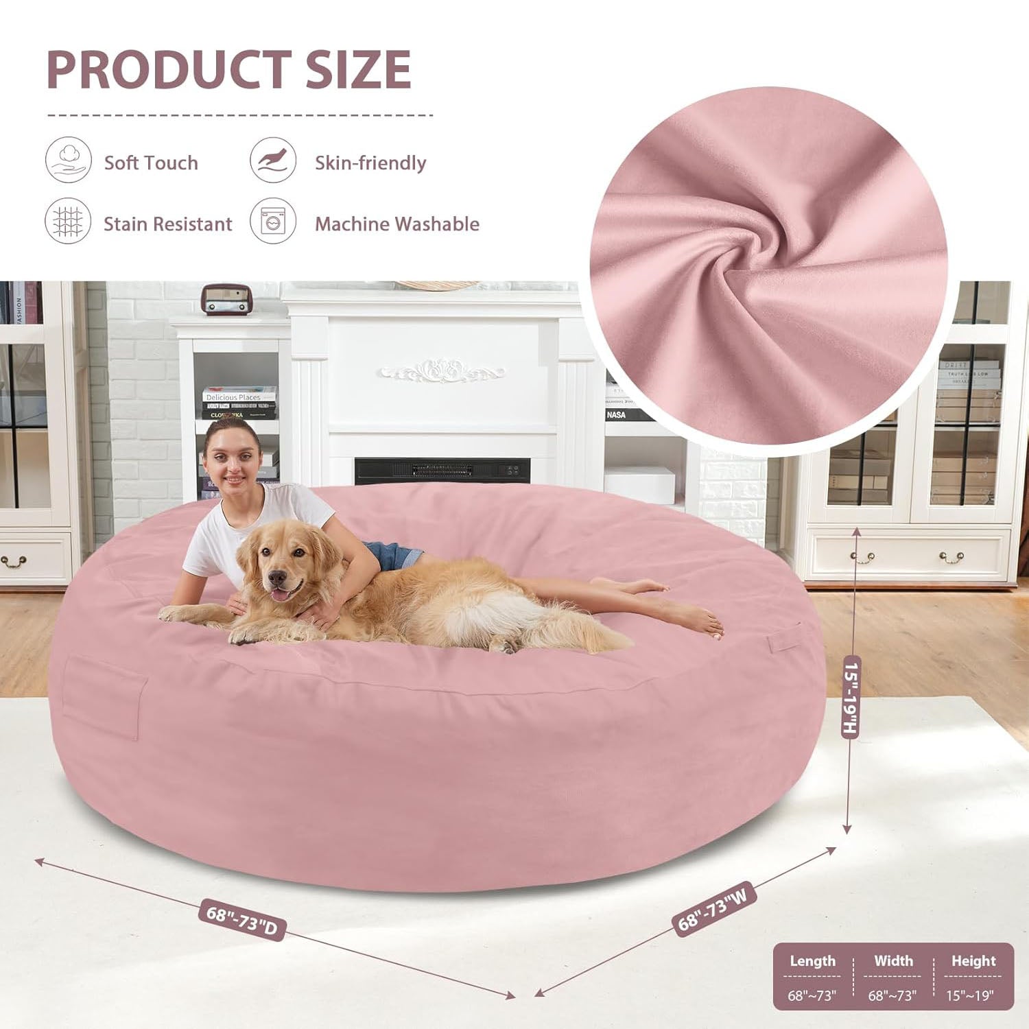 HABUTWAY® Dutch Velvet Bean Bag Chair New