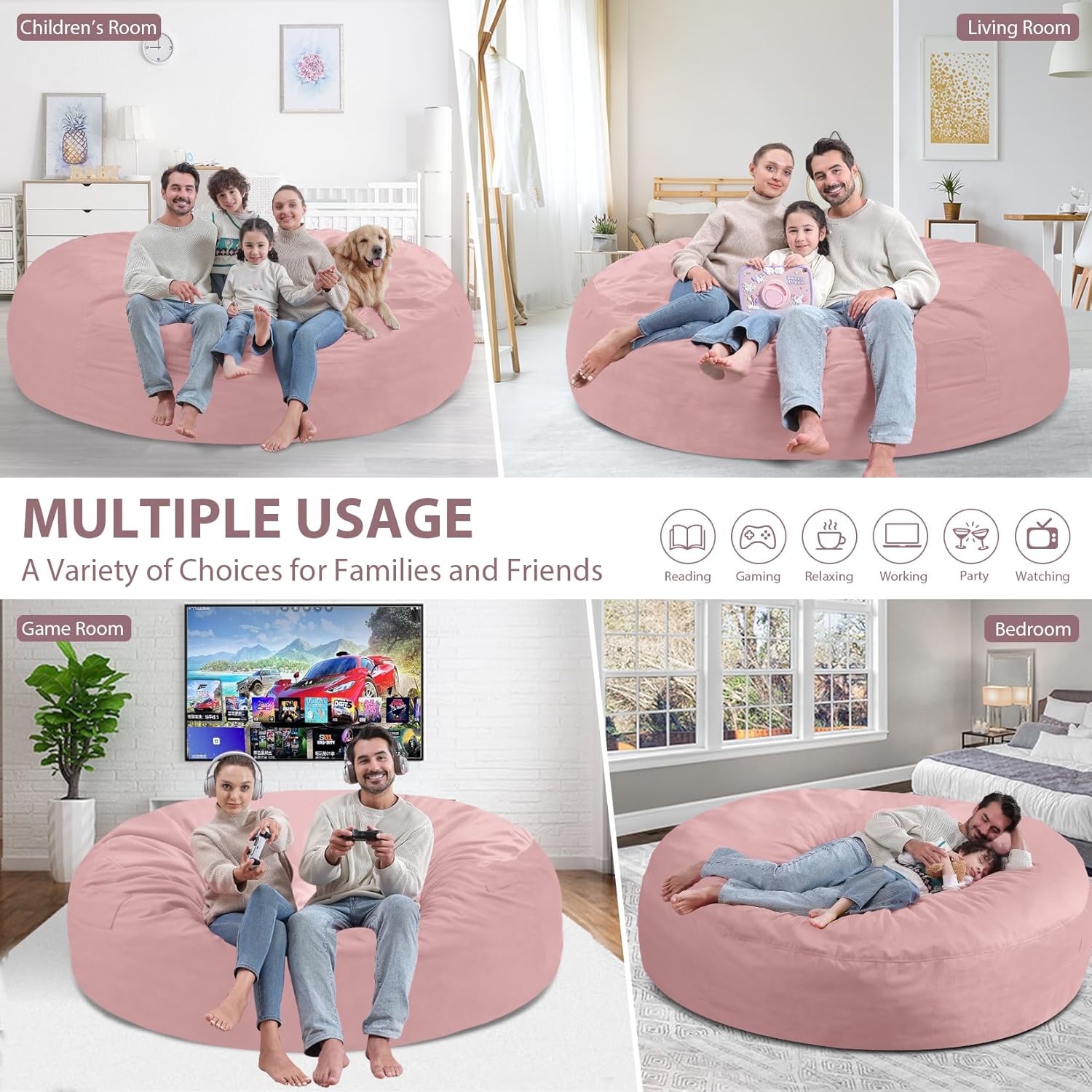 HABUTWAY® Dutch Velvet Bean Bag Chair New