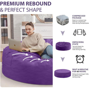 HABUTWAY® Dutch Velvet Bean Bag Chair New