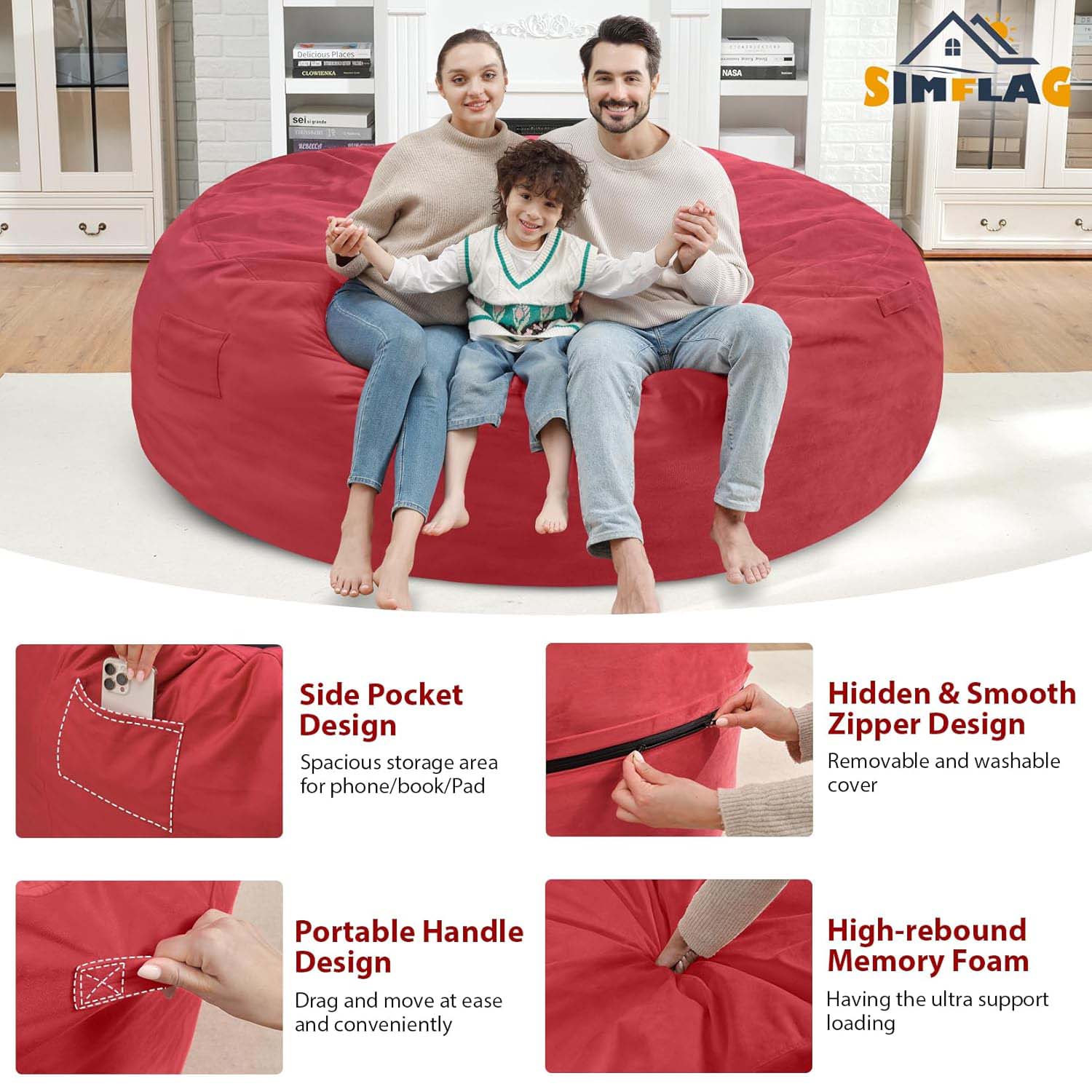 HABUTWAY® Dutch Velvet Bean Bag Chair New