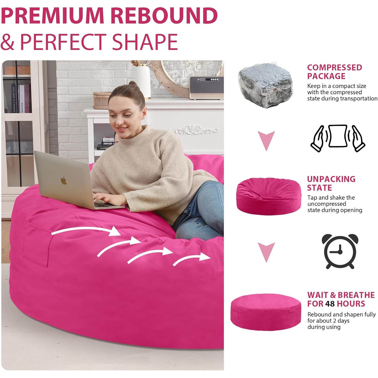HABUTWAY® Dutch Velvet Bean Bag Chair New