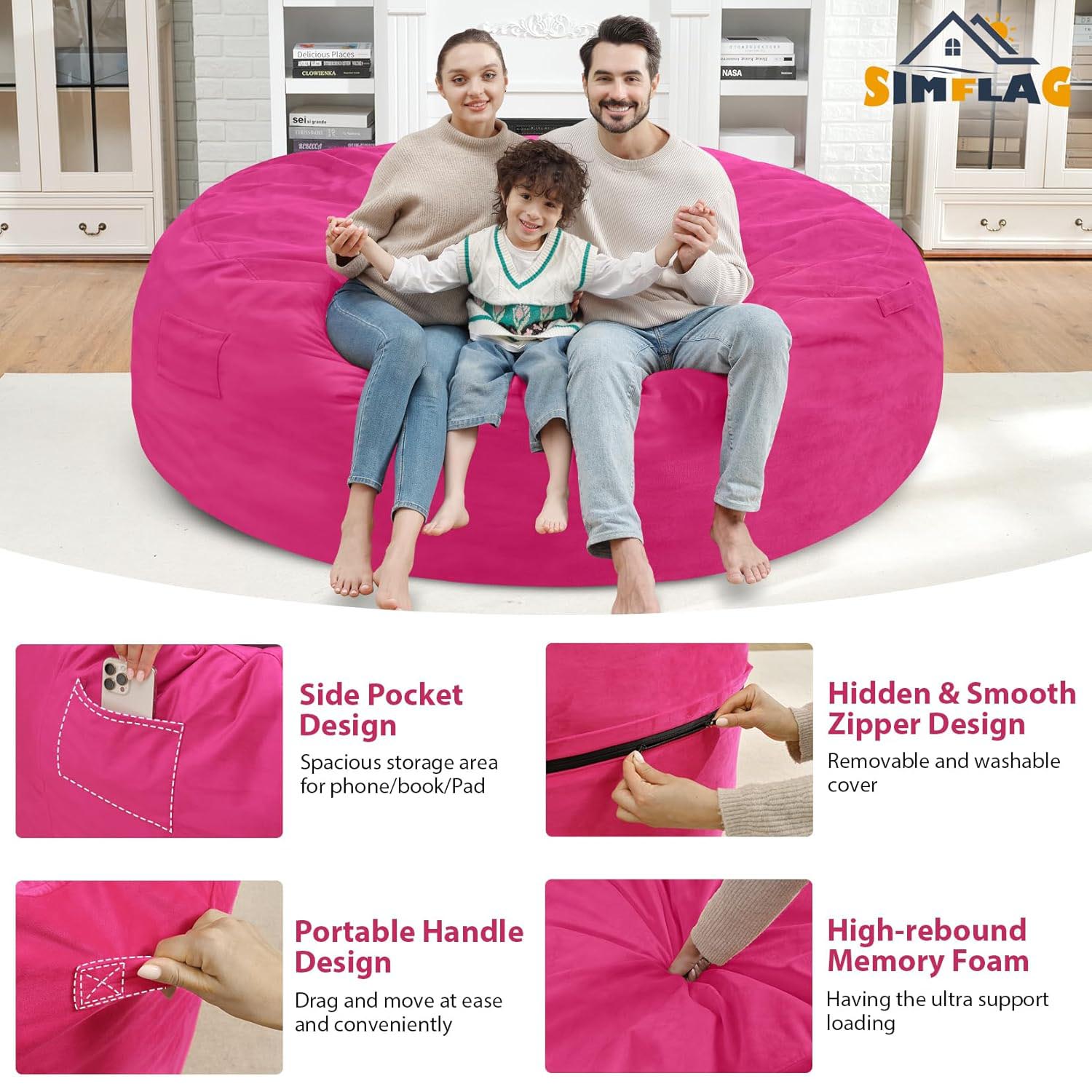 HABUTWAY® Dutch Velvet Bean Bag Chair New