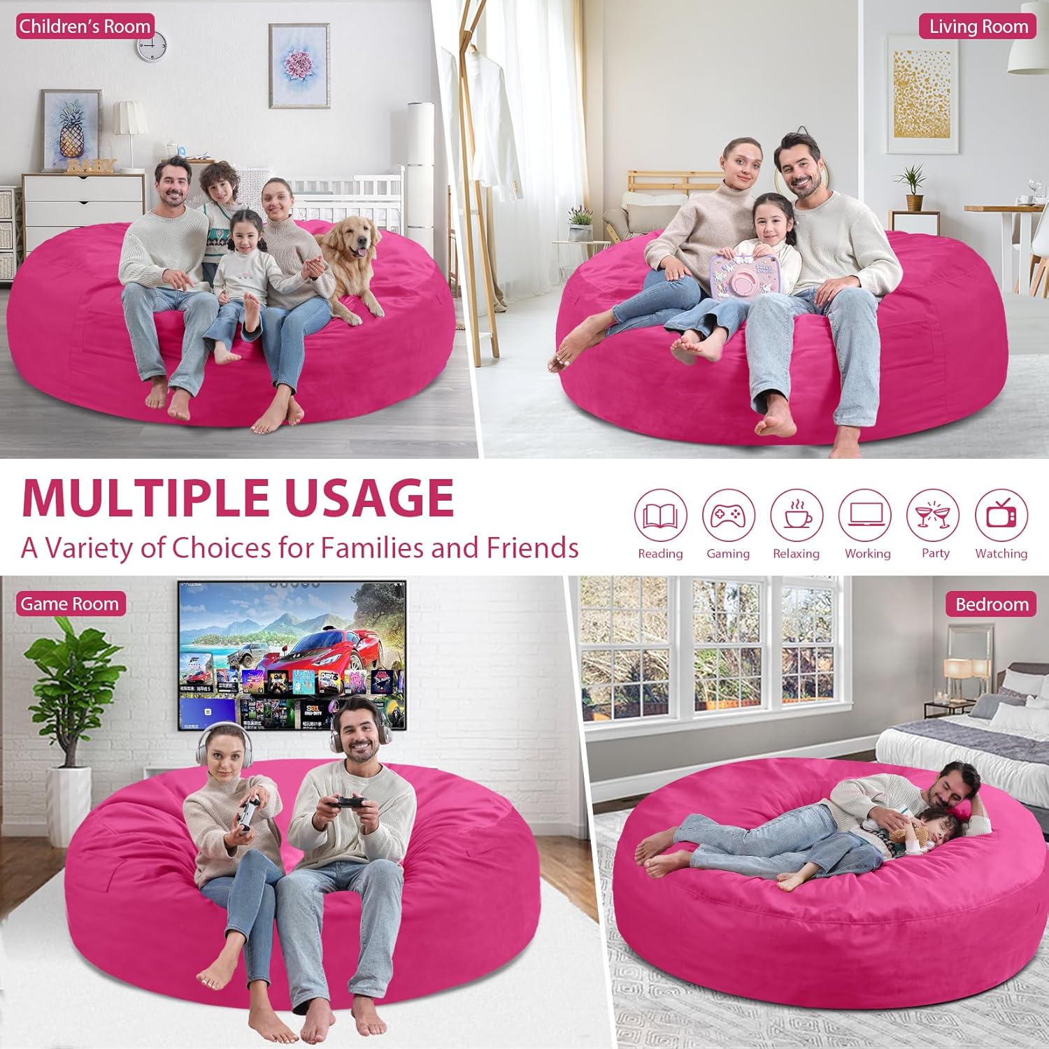 HABUTWAY® Dutch Velvet Bean Bag Chair New