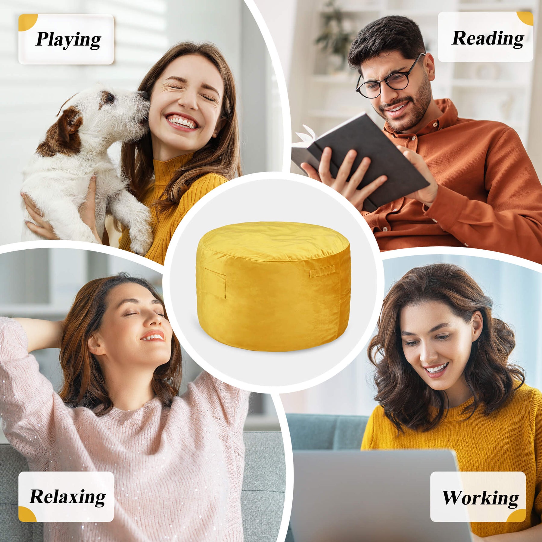 HABUTWAY® Dutch Velvet Bean Bag Chair