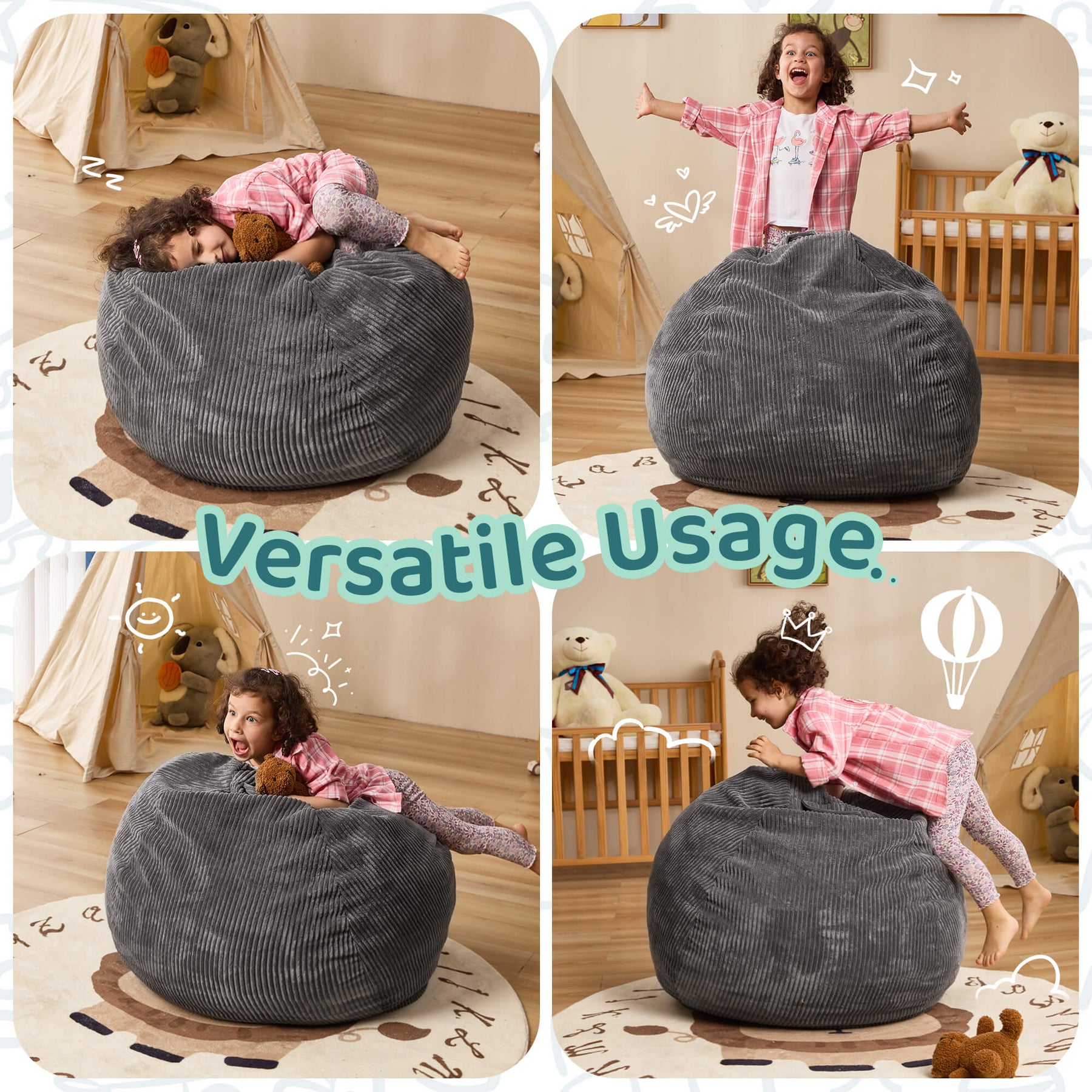 HABUTWAY® Teardrop Bean Bag Chair Children