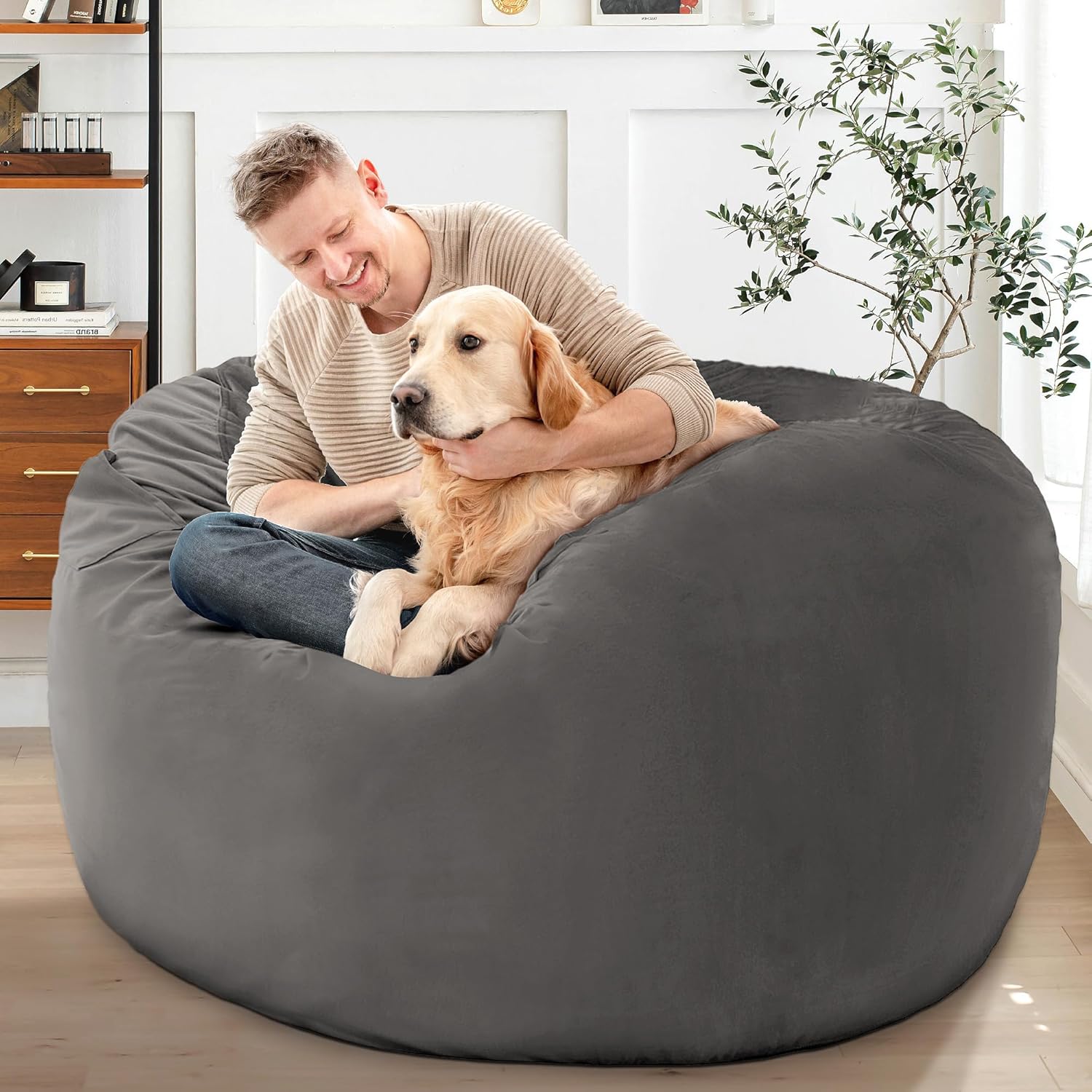 HABUTWAY® Dutch Velvet Bean Bag Chair