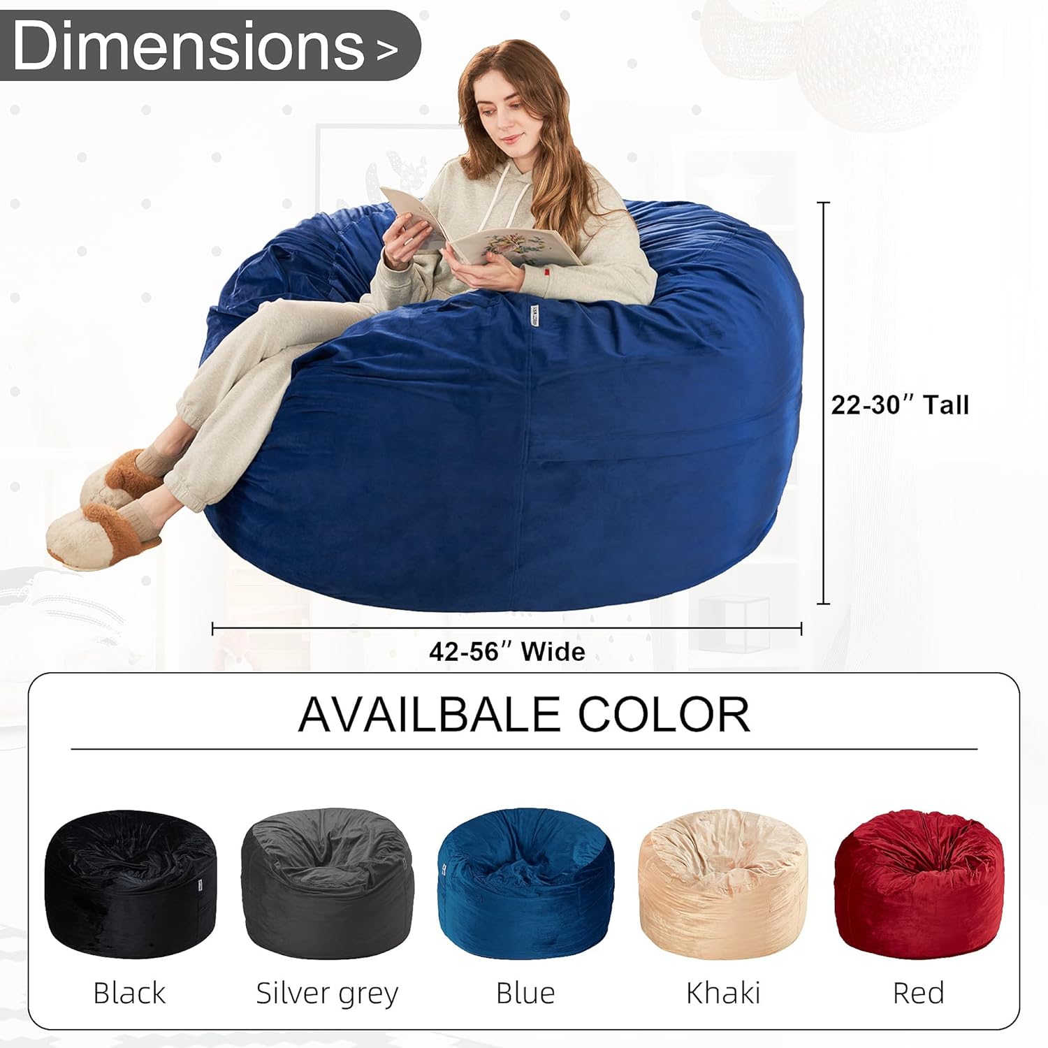 HABUTWAY® Dutch Velvet Bean Bag Chair
