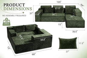 HABUTWAY®L-Shape Modular Sectional Sofa Couch