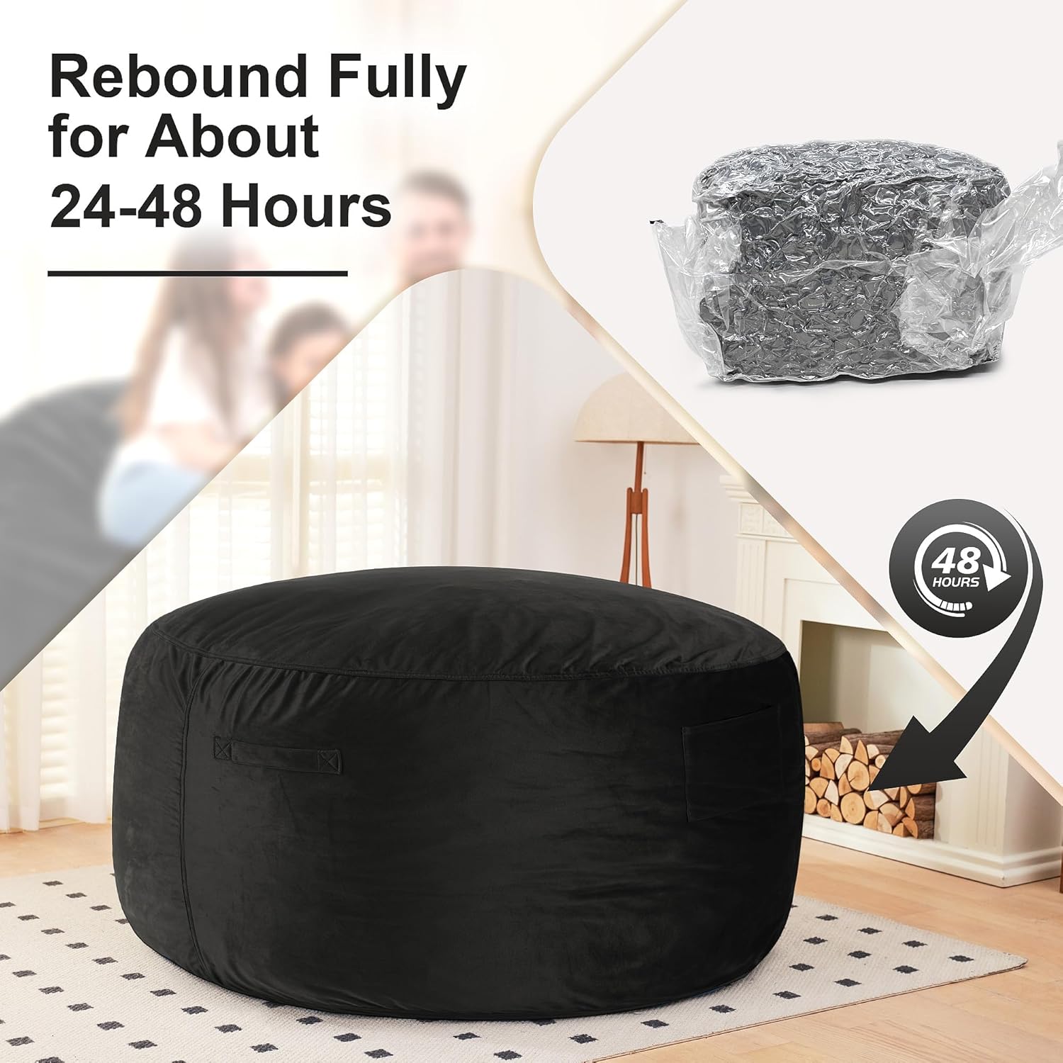 HABUTWAY® Dutch Velvet Bean Bag Chair